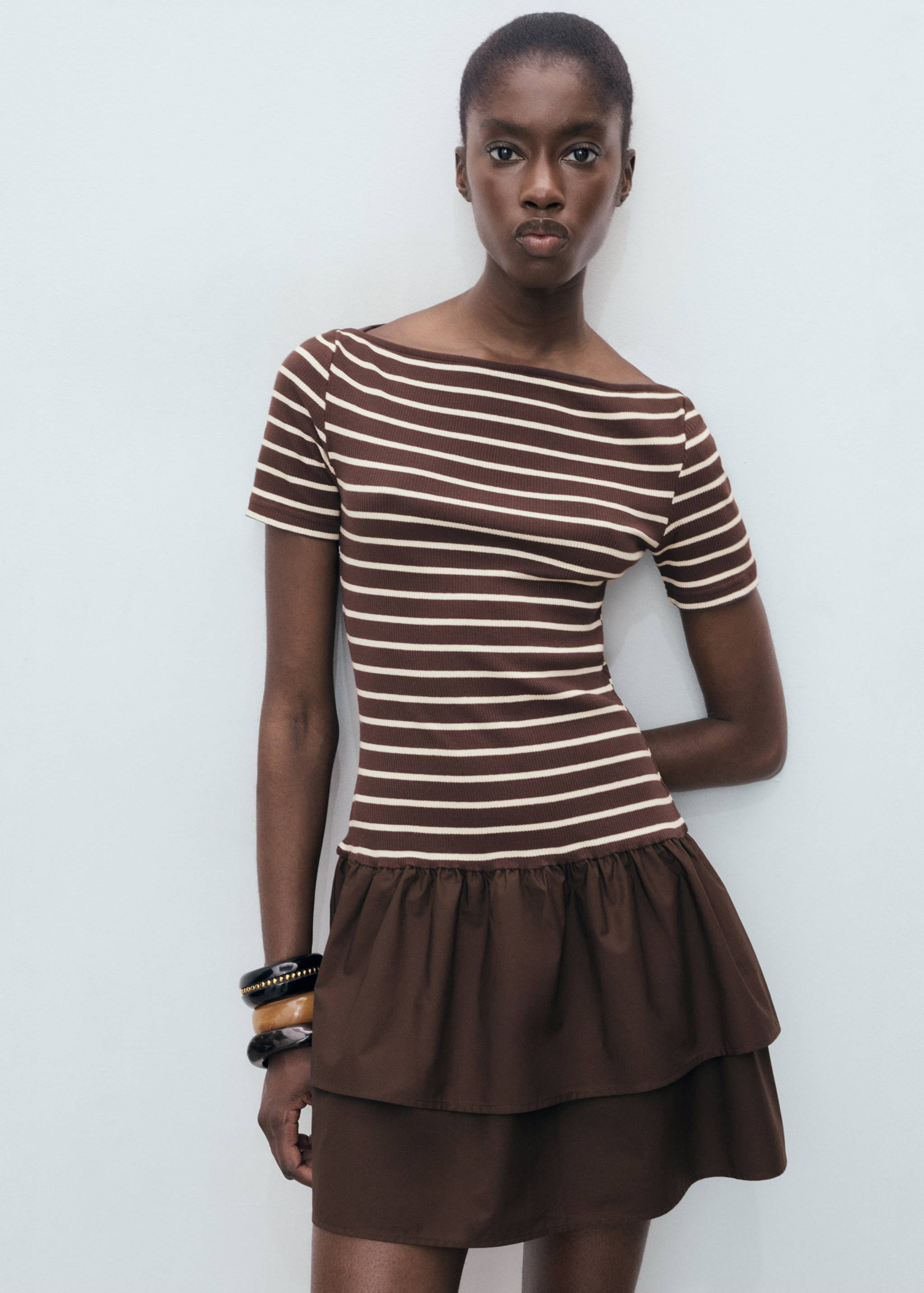 Vestido rayas combinado - Plano medio