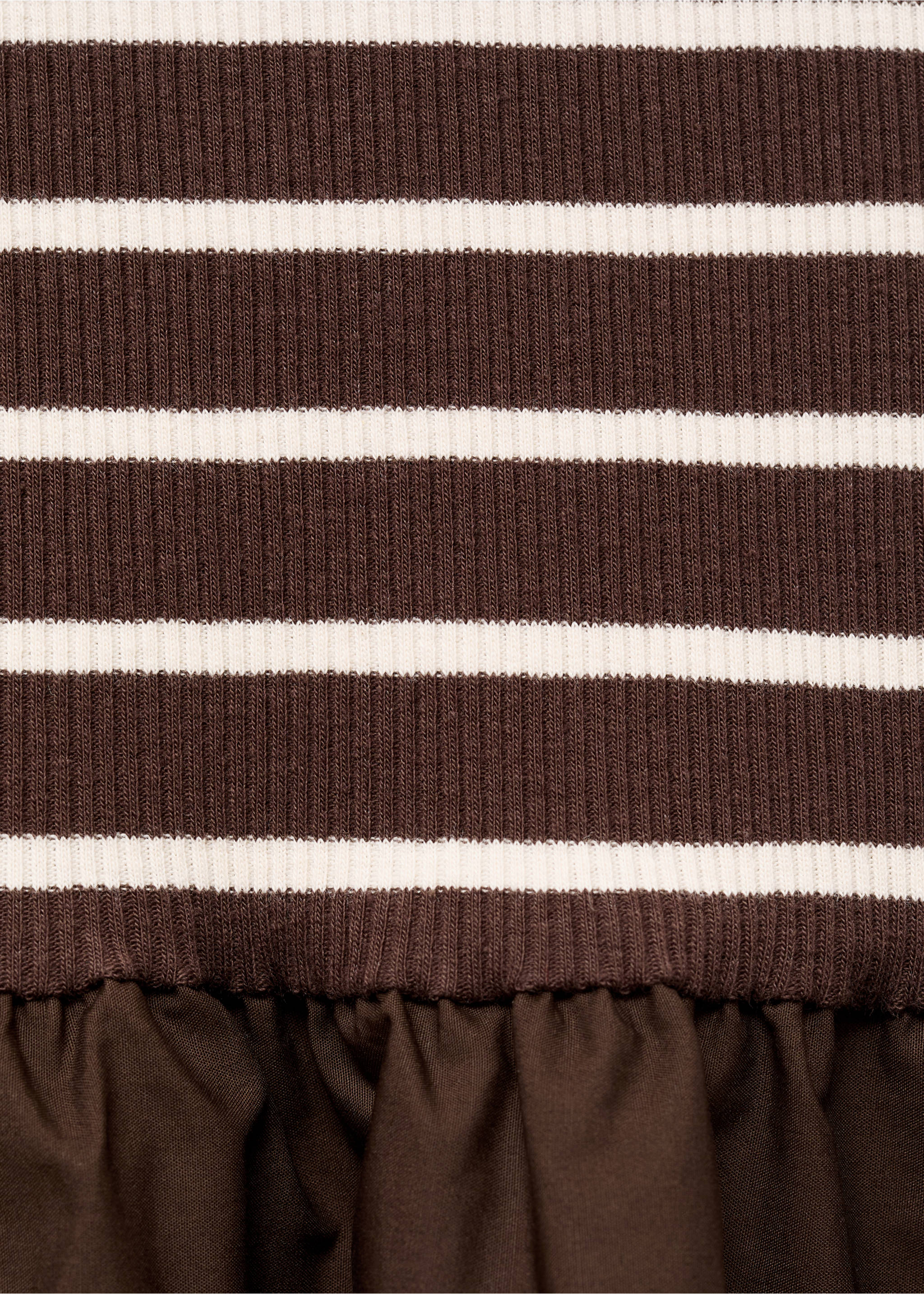 Mixed striped dress - Details of the article 0, Brown. Ref: 17064115-00.