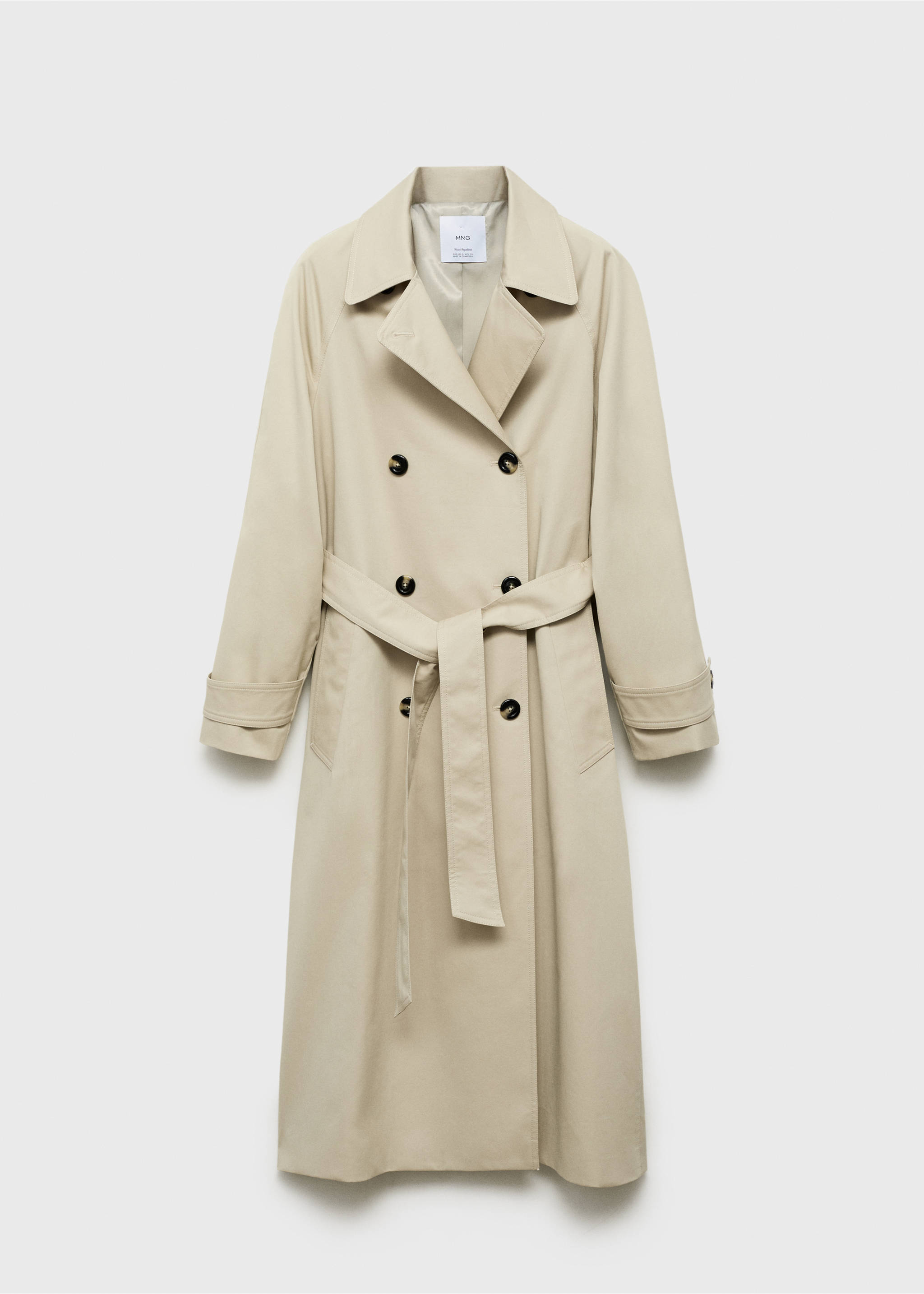 Long double-breasted trench coat - Article without model, Beige. Ref: 17064117-00.