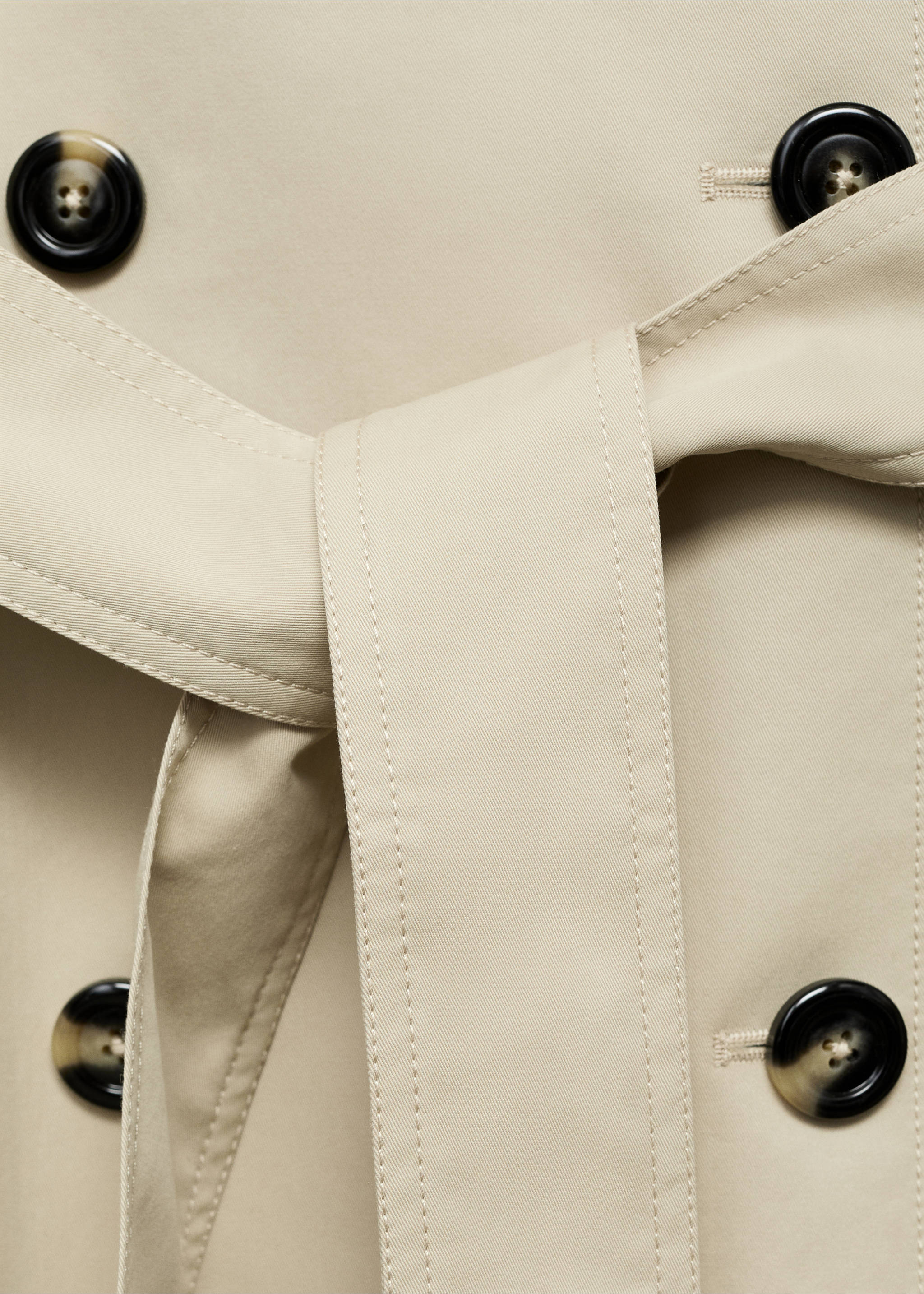 Long double-breasted trench coat - Details of the article 8, Beige. Ref: 17064117-00.