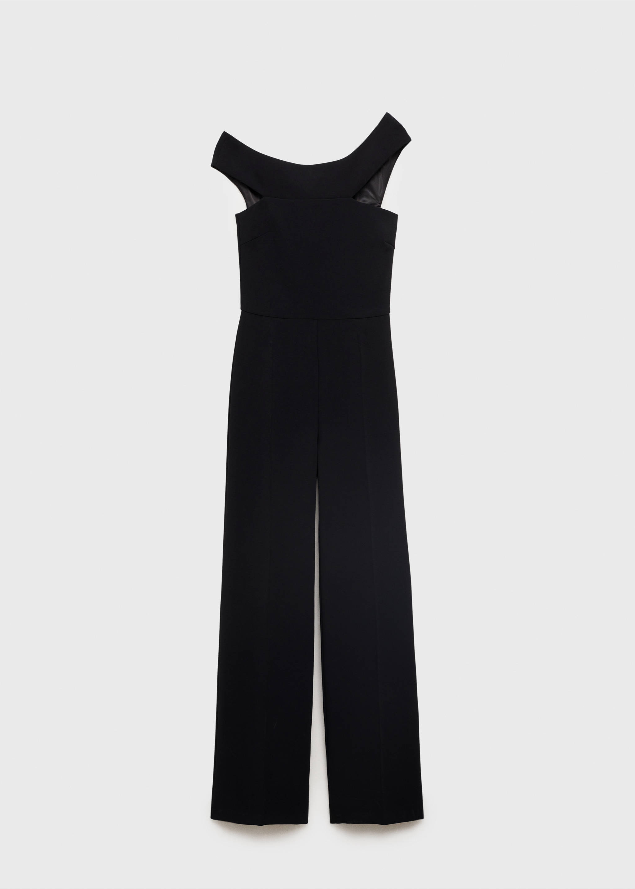 Long jumpsuit with asymmetrical neck - Article without model, Black. Ref: 17064118-00.