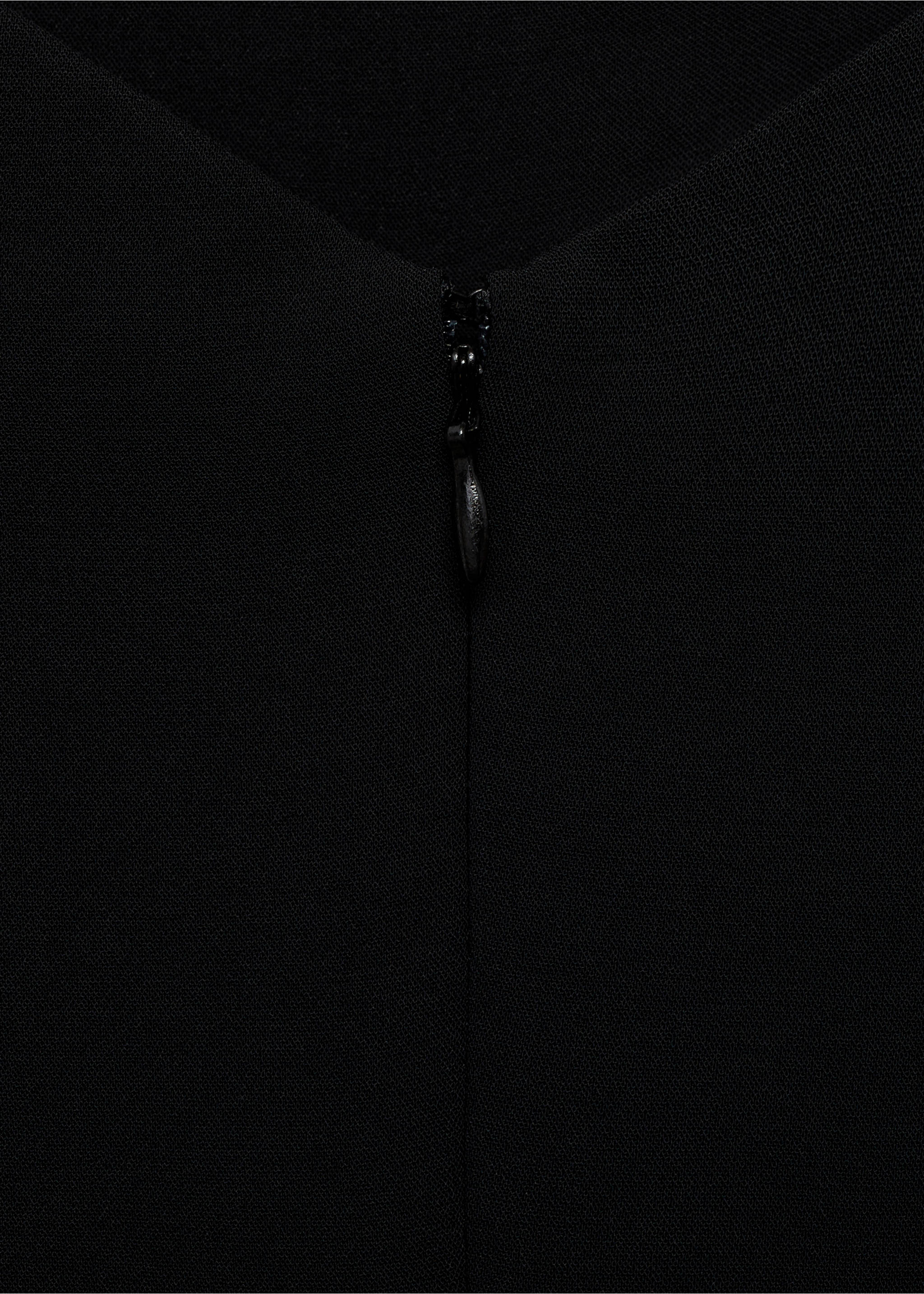 Long jumpsuit with asymmetrical neck - Details of the article 8, Black. Ref: 17064118-00.