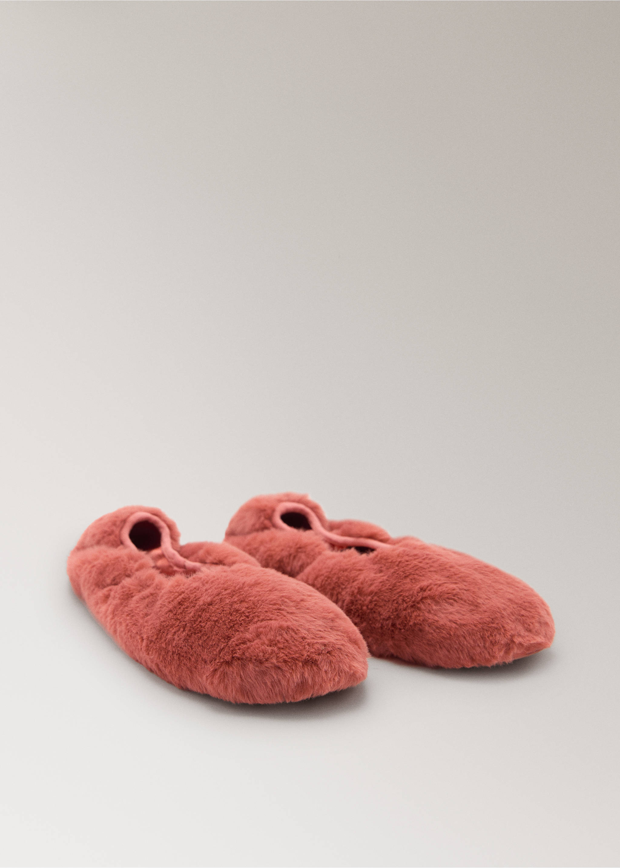Faux-fur ballerina flats - Medium plane, Burnt Orange. Ref: 17064120-00.