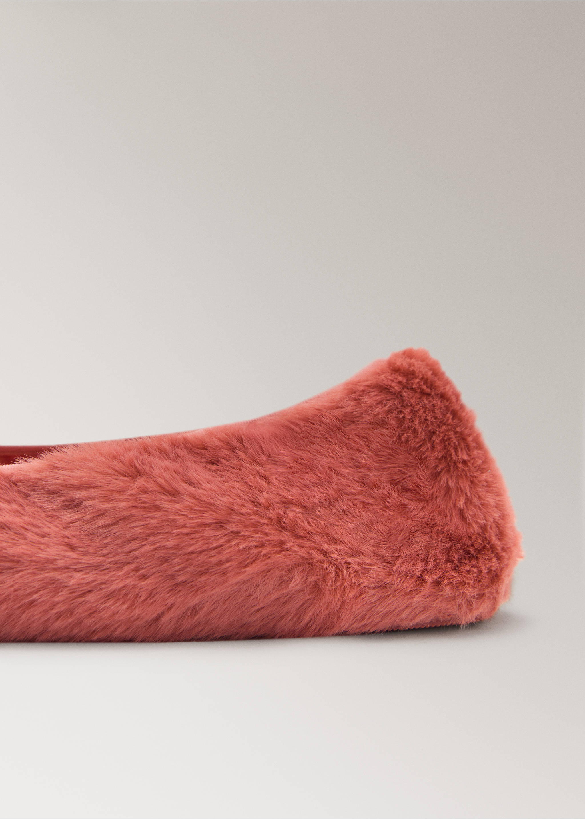 Faux-fur ballerina flats - Details of the article 1, Burnt Orange. Ref: 17064120-00.