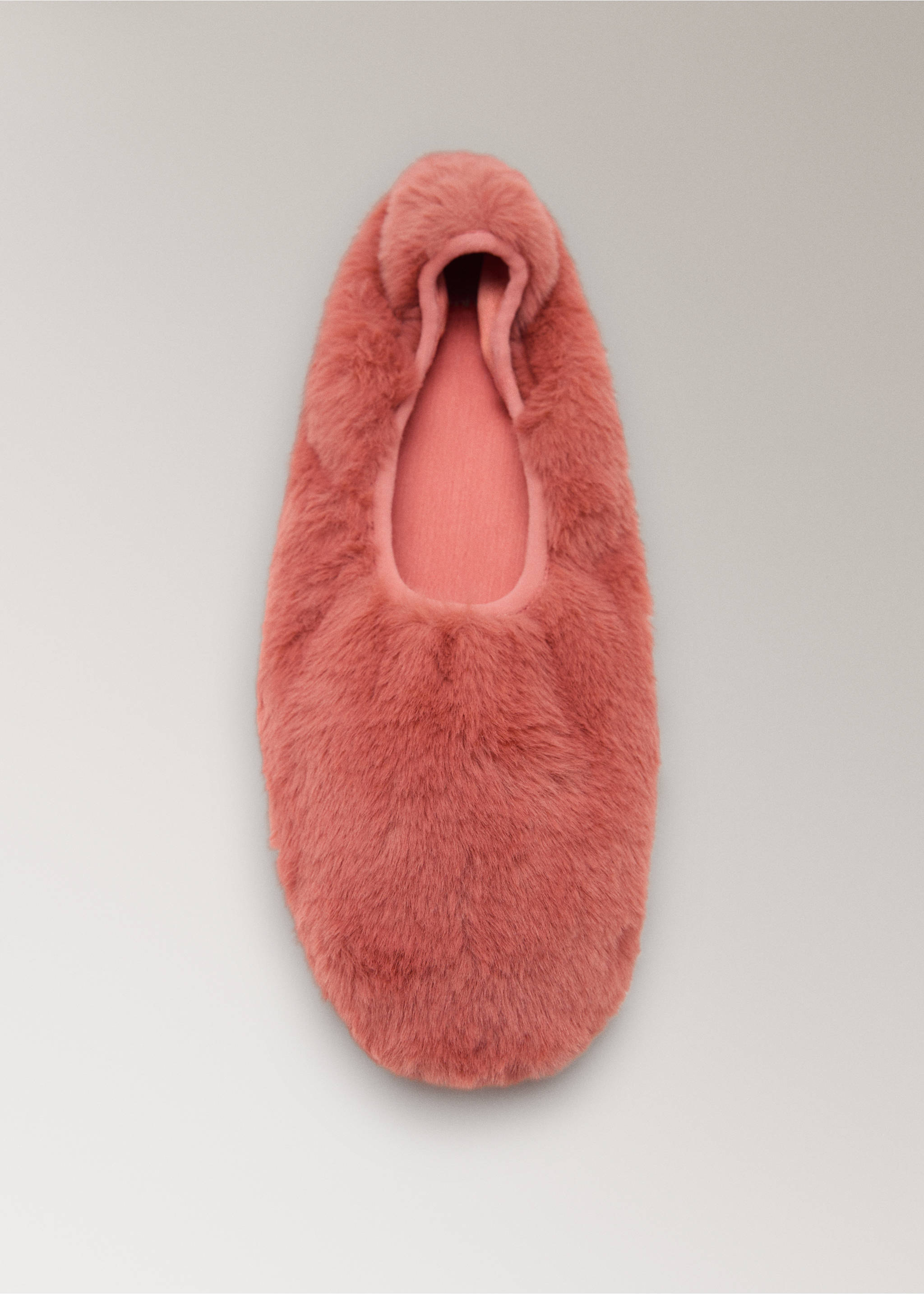 Faux-fur ballerina flats - Details of the article 2, Burnt Orange. Ref: 17064120-00.
