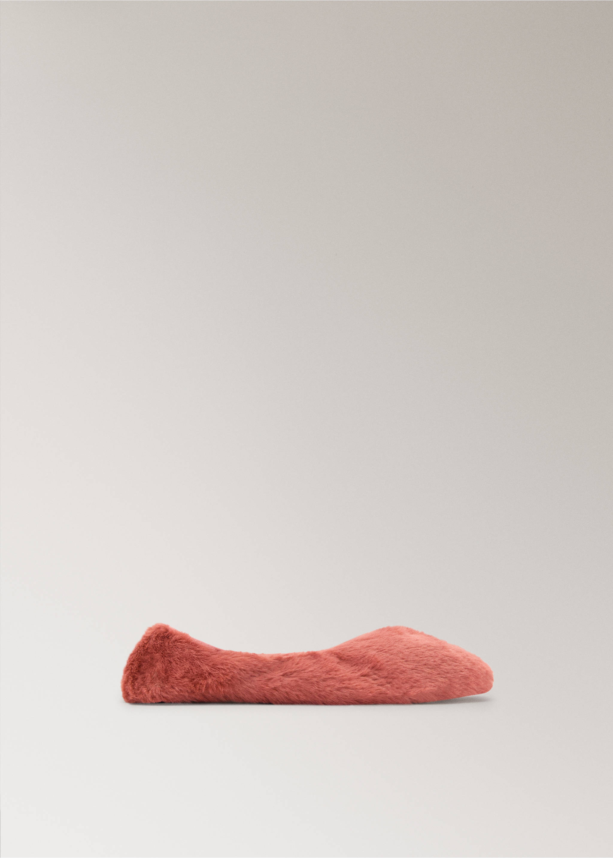 Faux-fur ballerina flats - Article without model, Burnt Orange. Ref: 17064120-00.