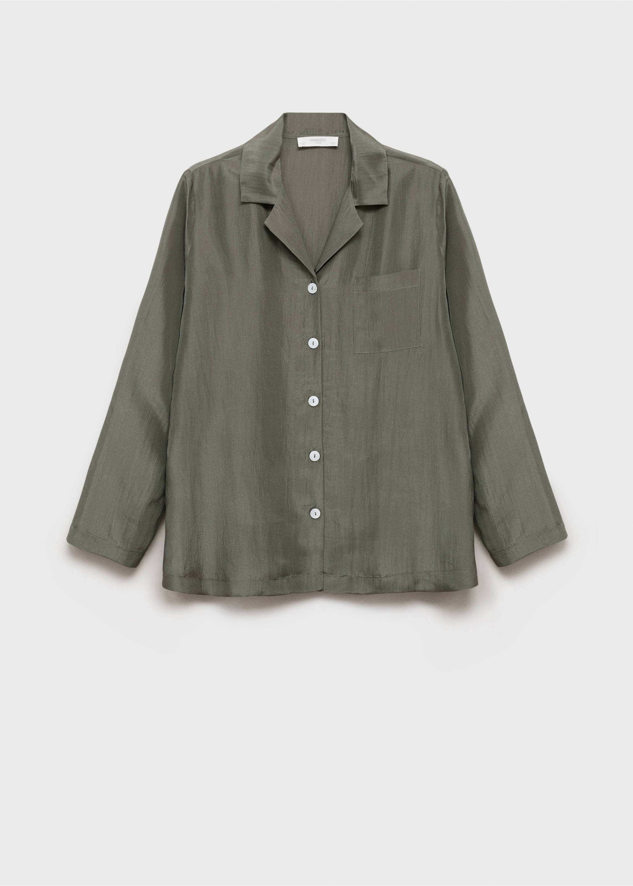 Silk long shirt - Article without model, Forest Green. Ref: 17064126-00.