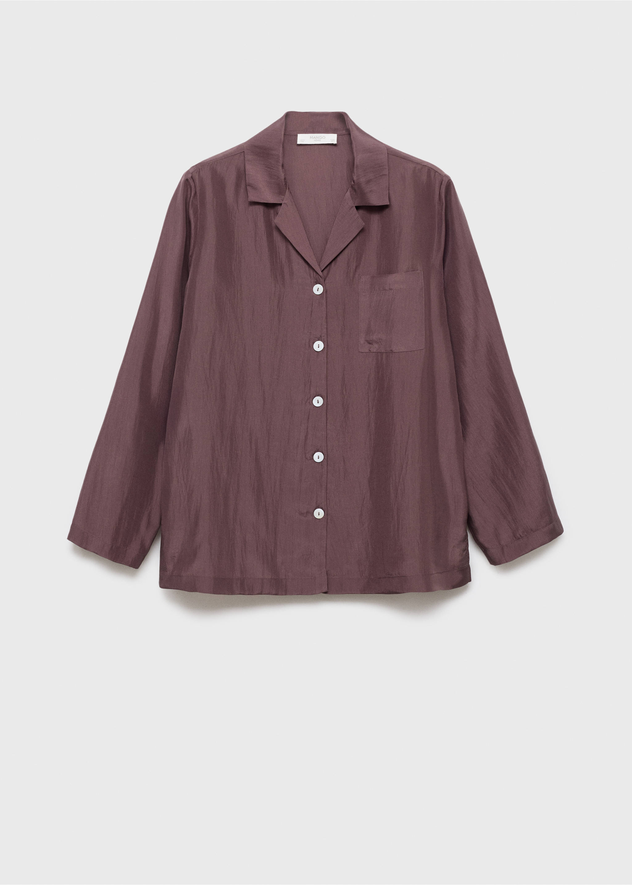 Silk long shirt - Article without model, Blackberry. Ref: 17064126-00.