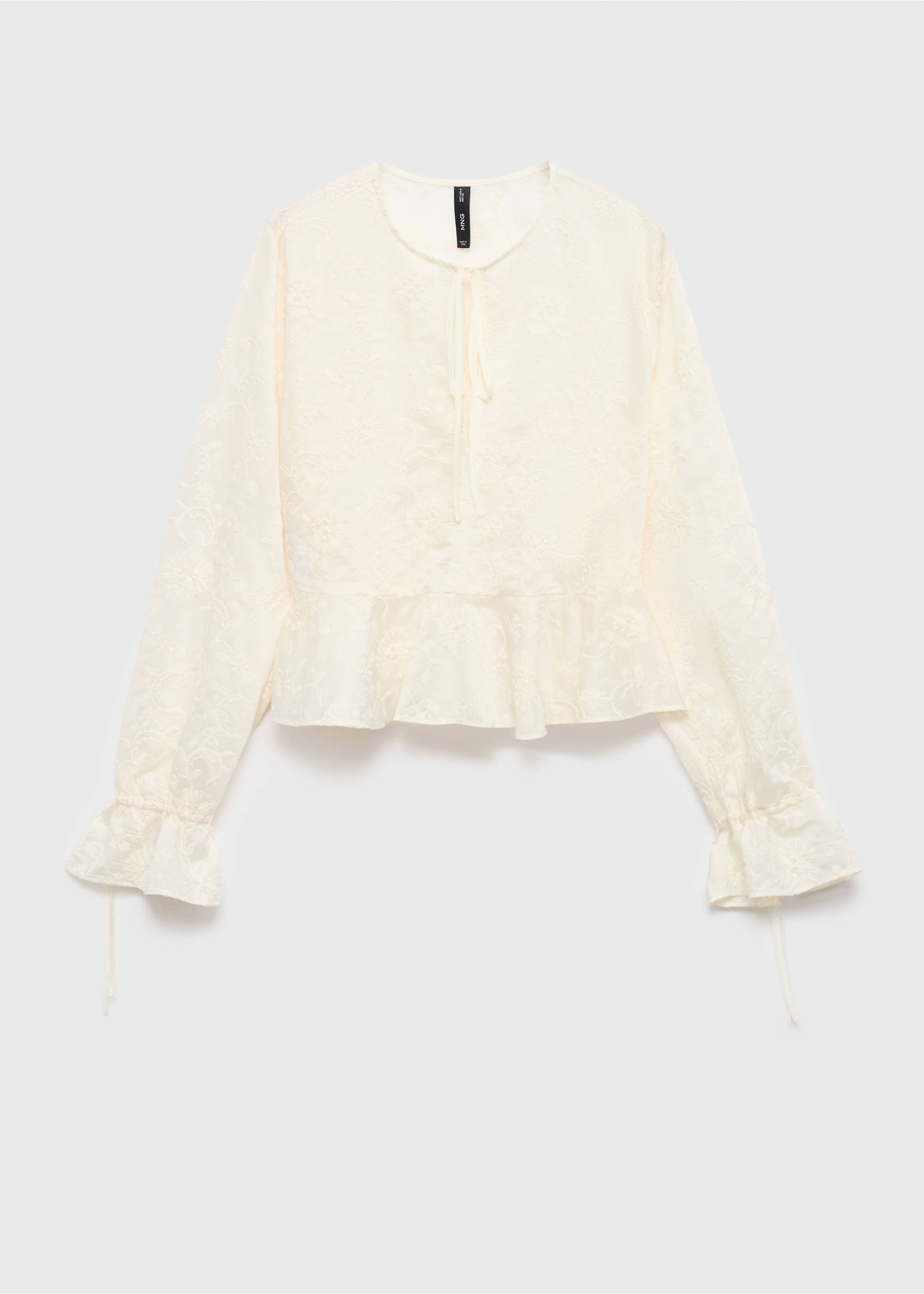 Embroidered lyocell blouse - Article without model, Ecru. Ref: 17064130-00.