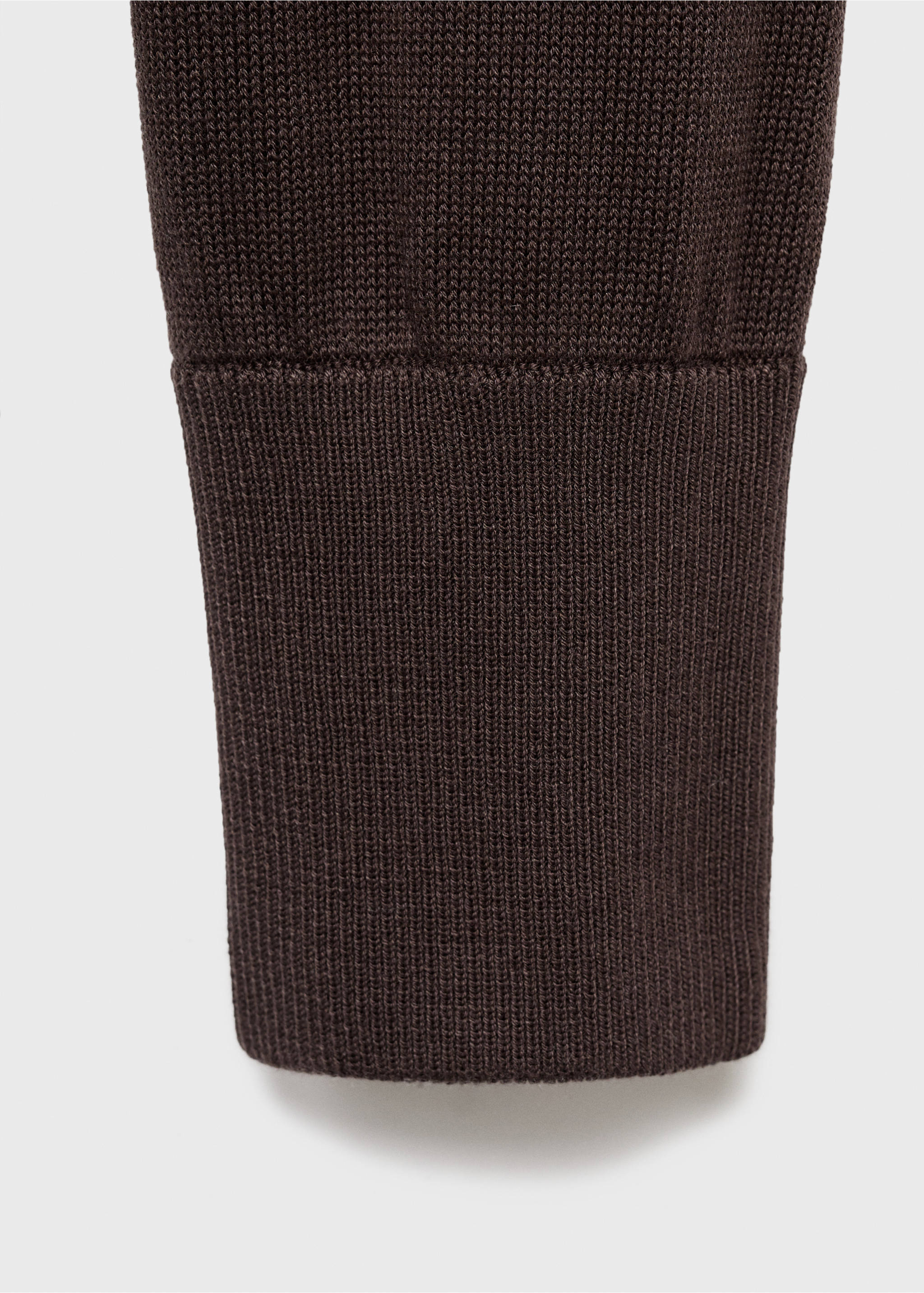 Cotton knitted cardigan with hood - Details of the article 0, Chocolate. Ref: 17064131-00.
