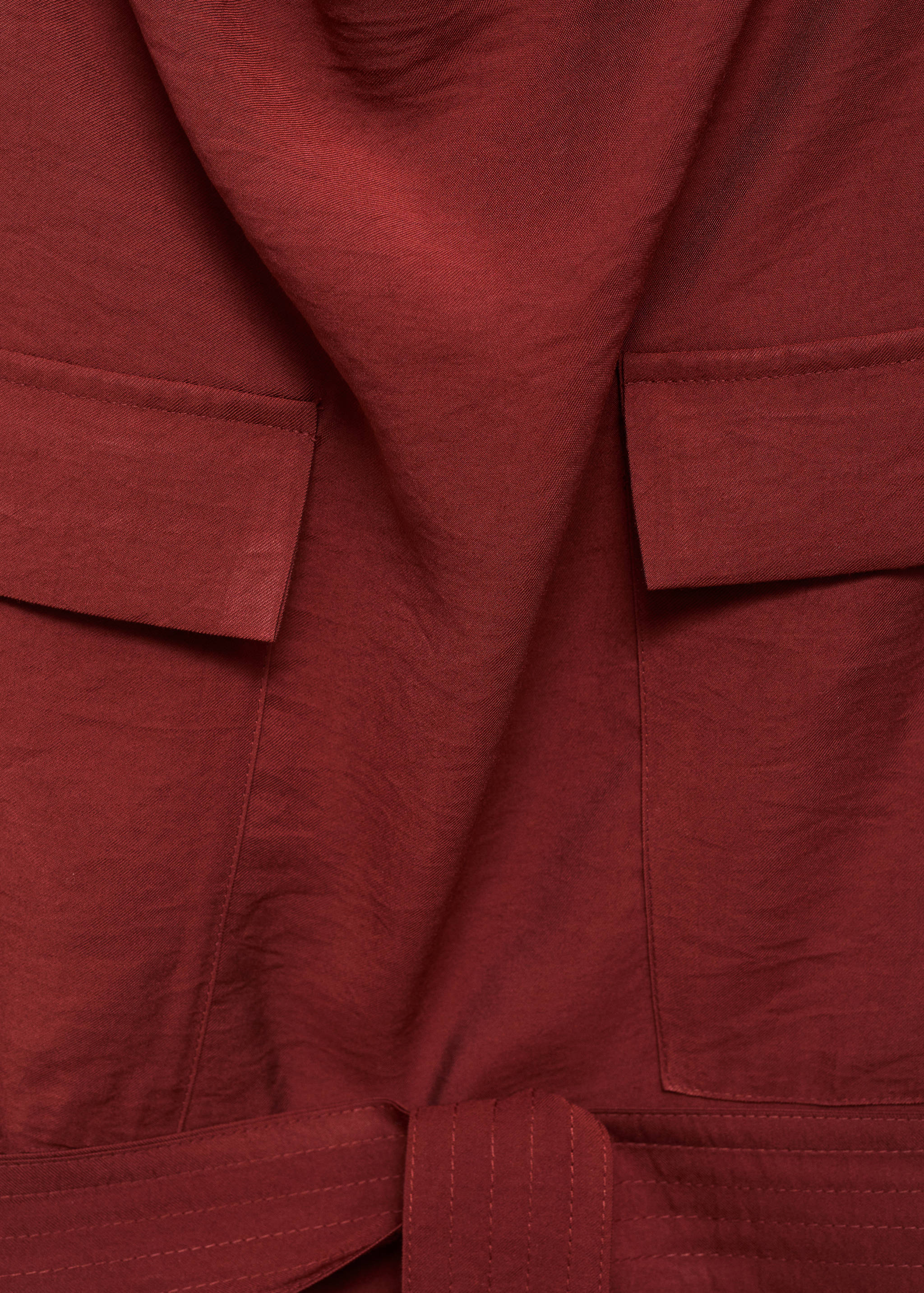 Blouse with draped neck and belt - Details of the article 0