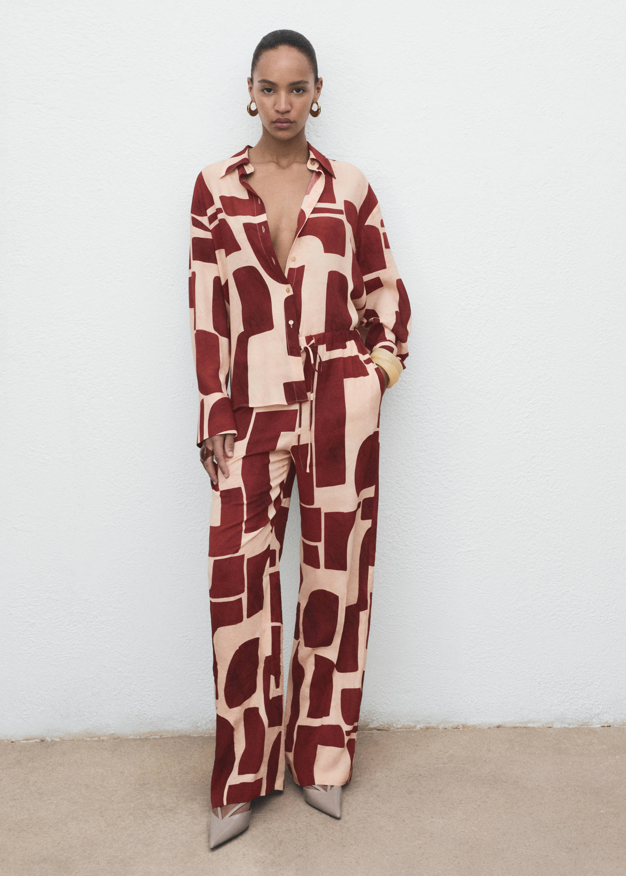 Pantalon fluide imprimé géométrique - Plan général