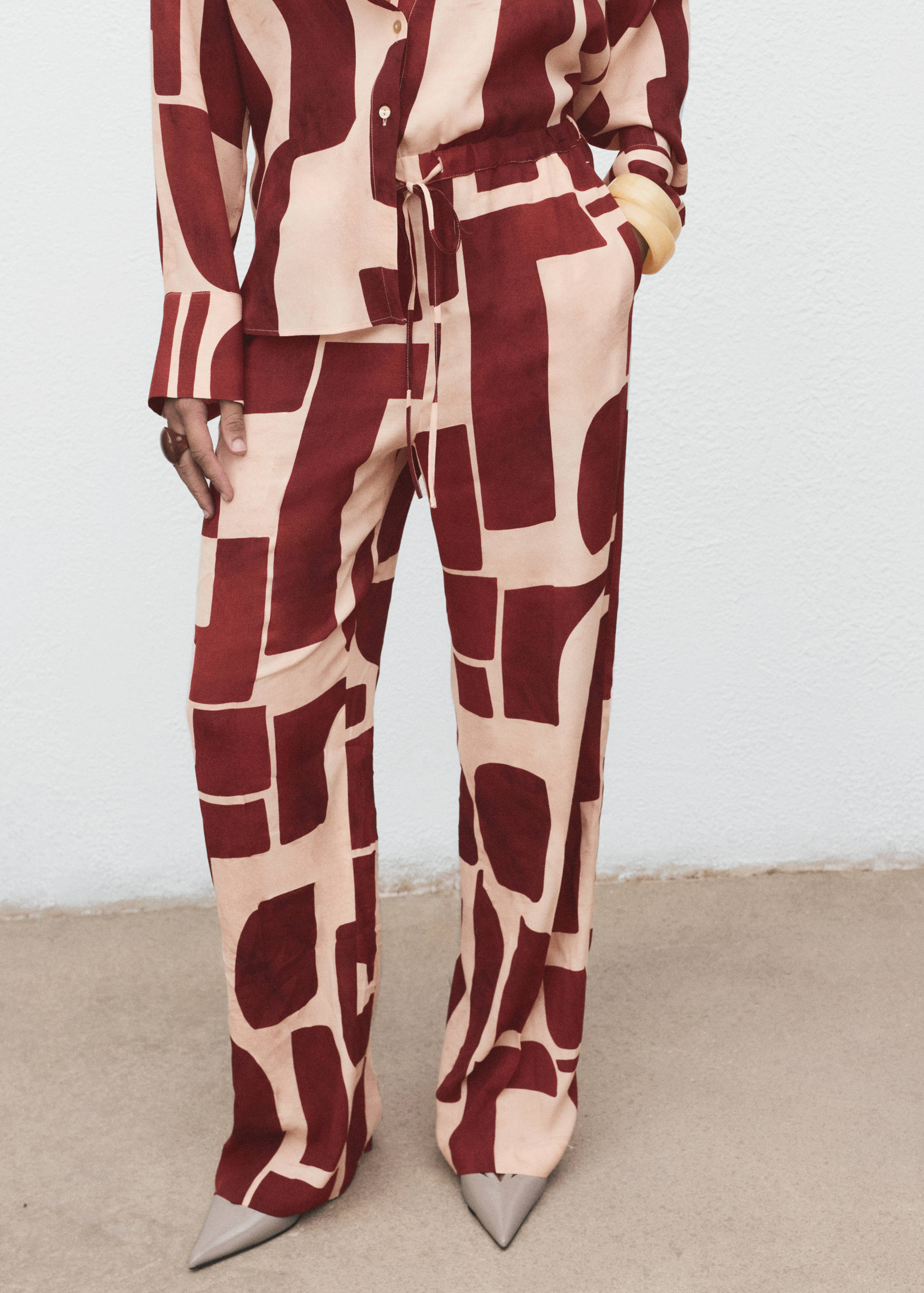 Pantalon fluide imprimé géométrique - Plan moyen