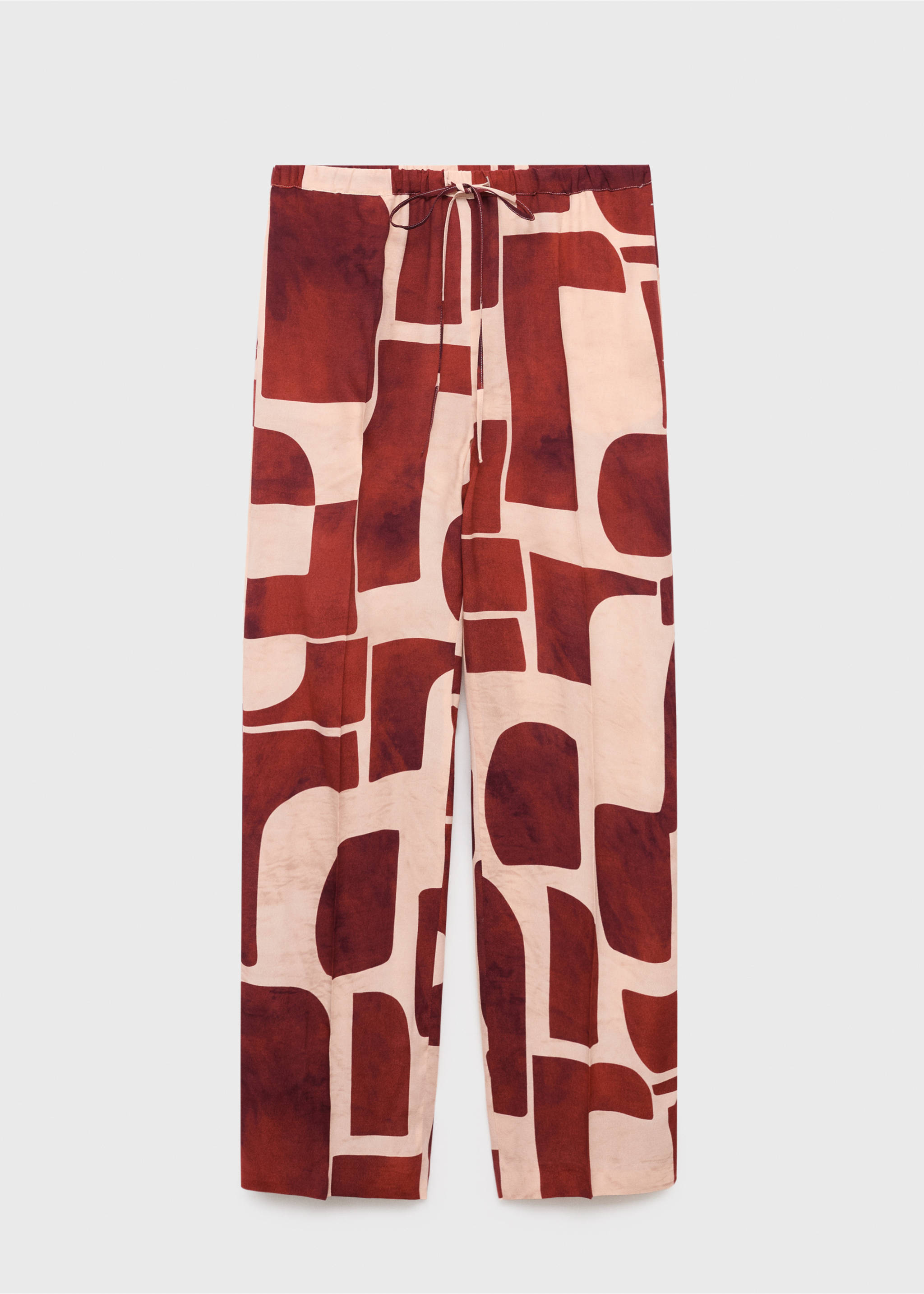 Pantalon fluide imprimé géométrique - Article sans modèle, Écru. Ref: 17064144-00.
