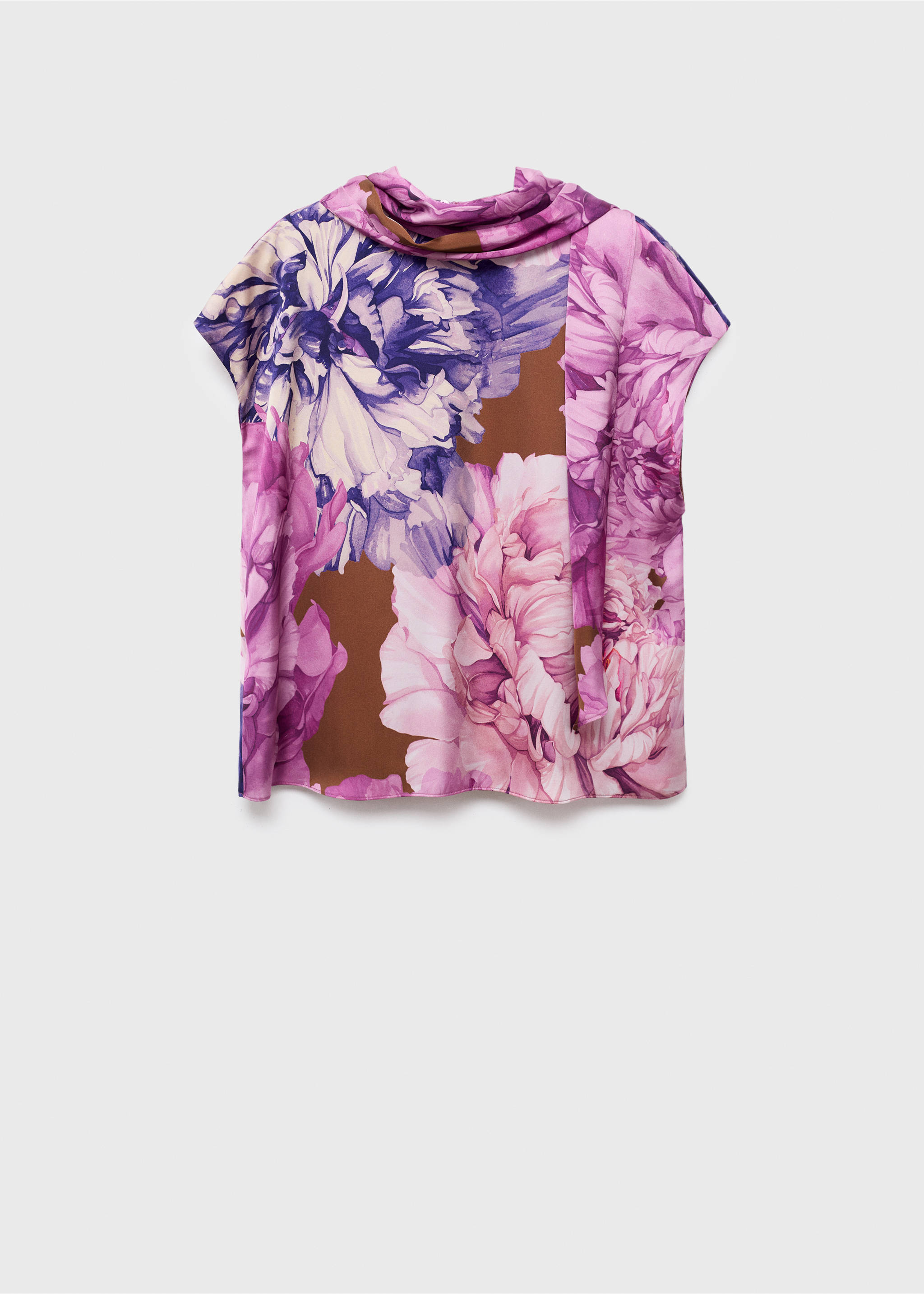 Floral blouse with scarf - Article without model, Purple. Ref: 17064145-00.