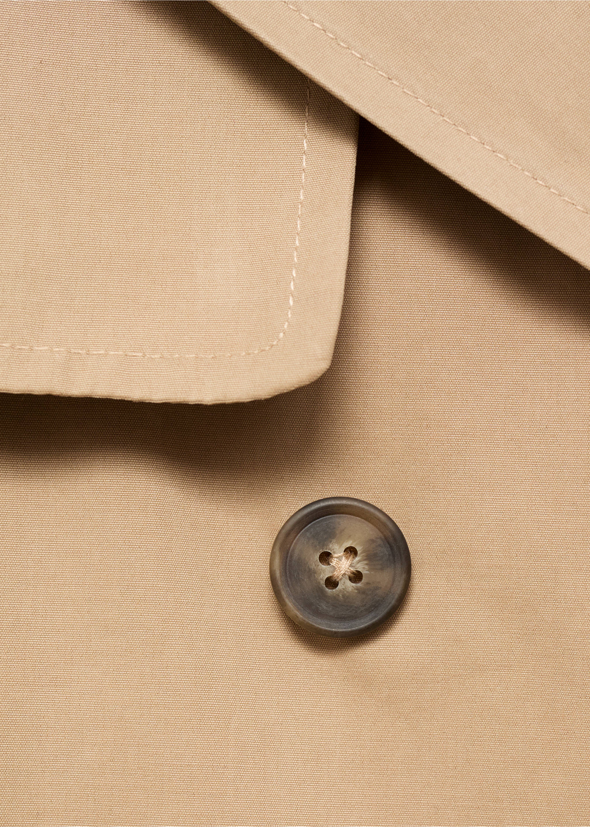 Short trench coat - Details of the article 8, Beige. Ref: 17064405-00.