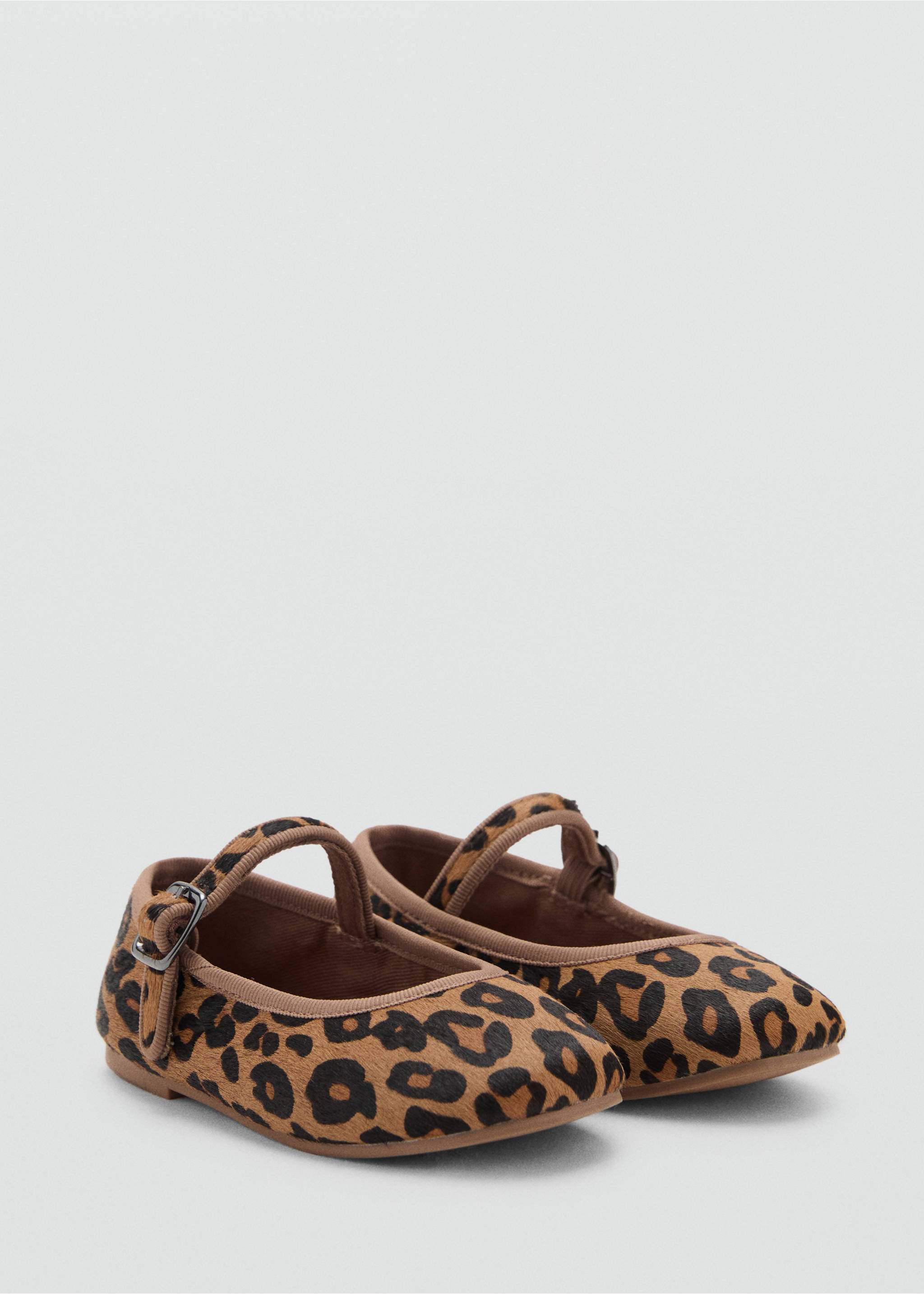 Leopard-print leather ballerinas - Medium plane, Black. Ref: 17064408-00.