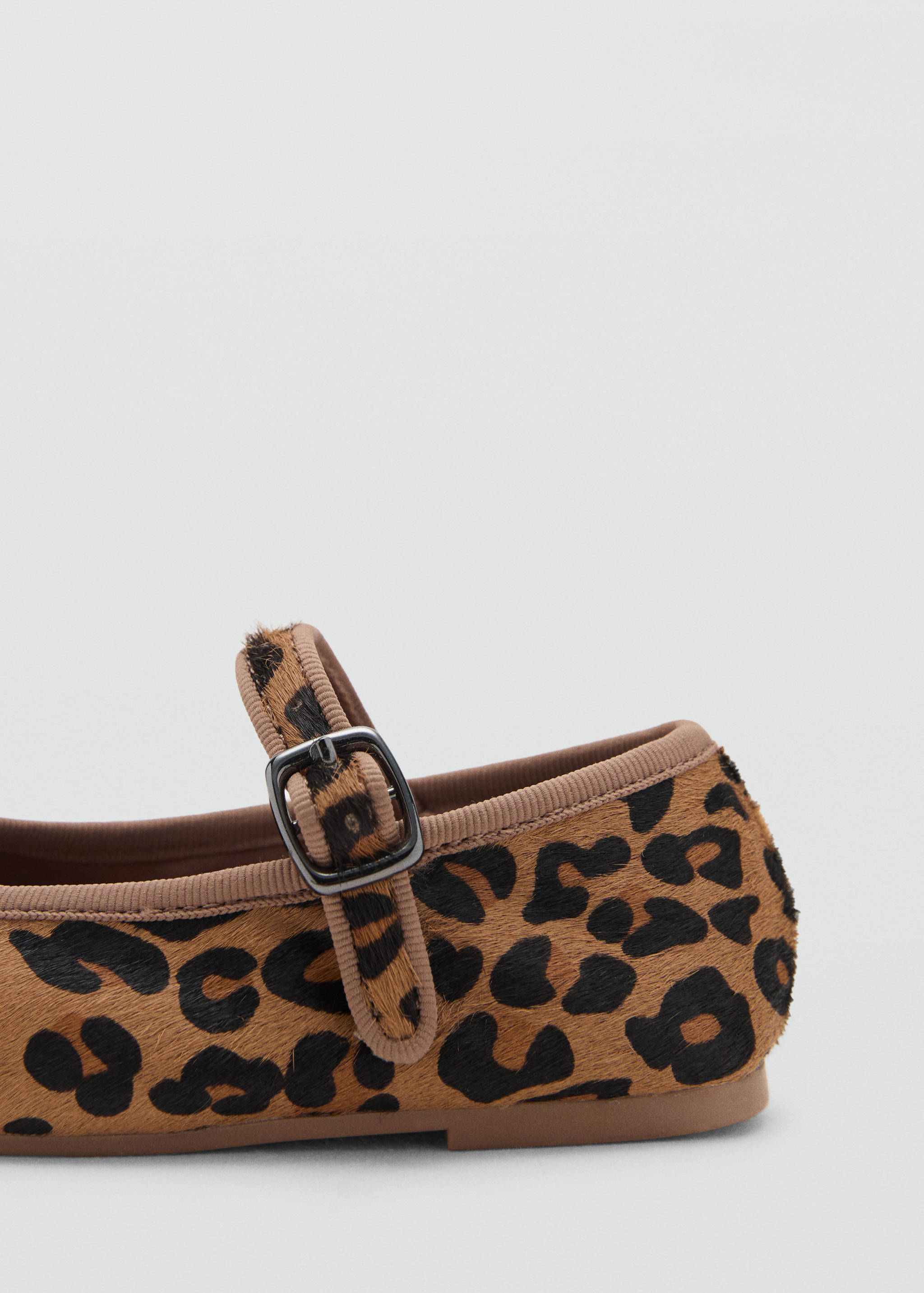 Leopard-print leather ballerinas - Details of the article 1