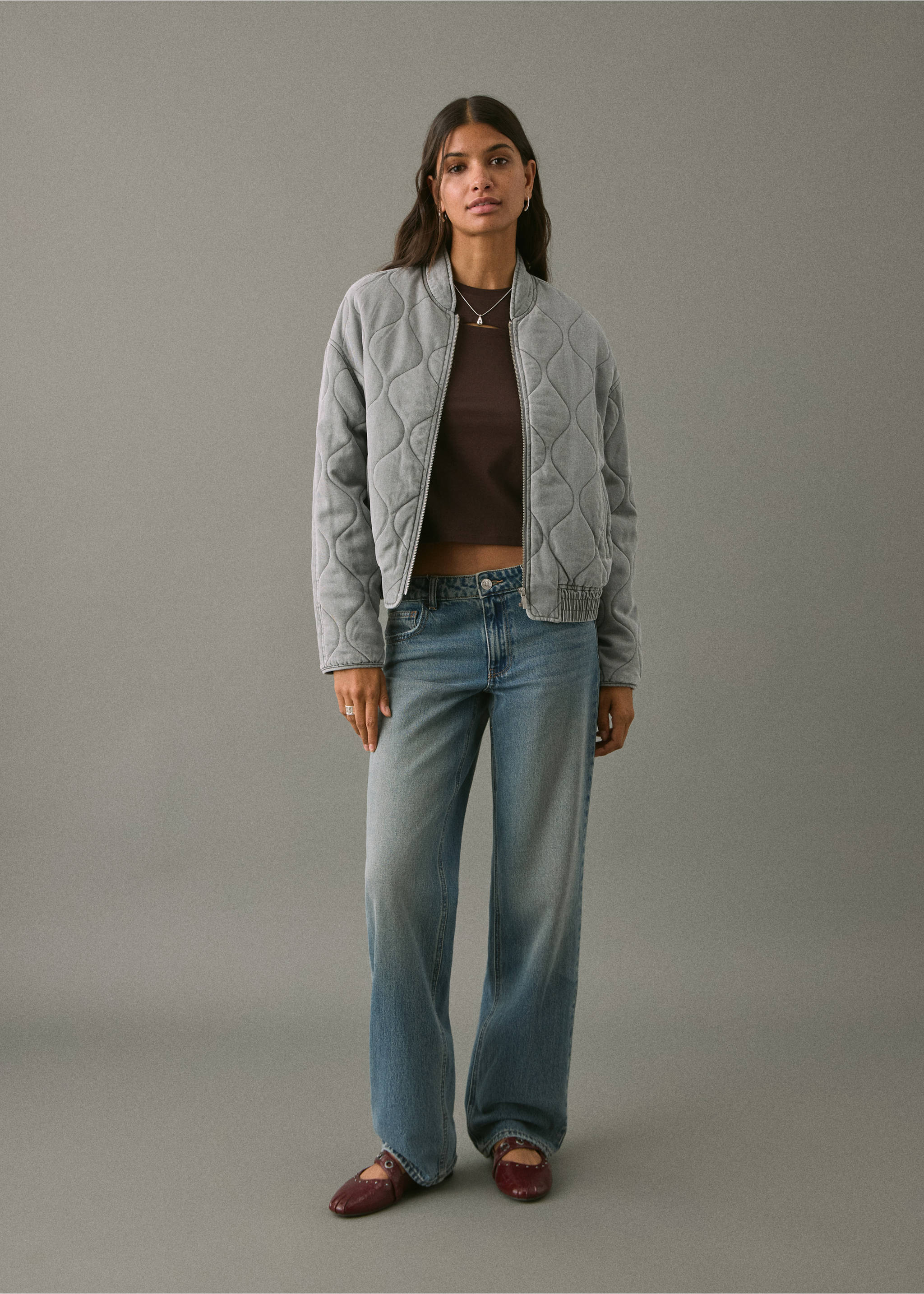 Quilted denim jacket - General plane, Grey. Ref: 17064409-00.