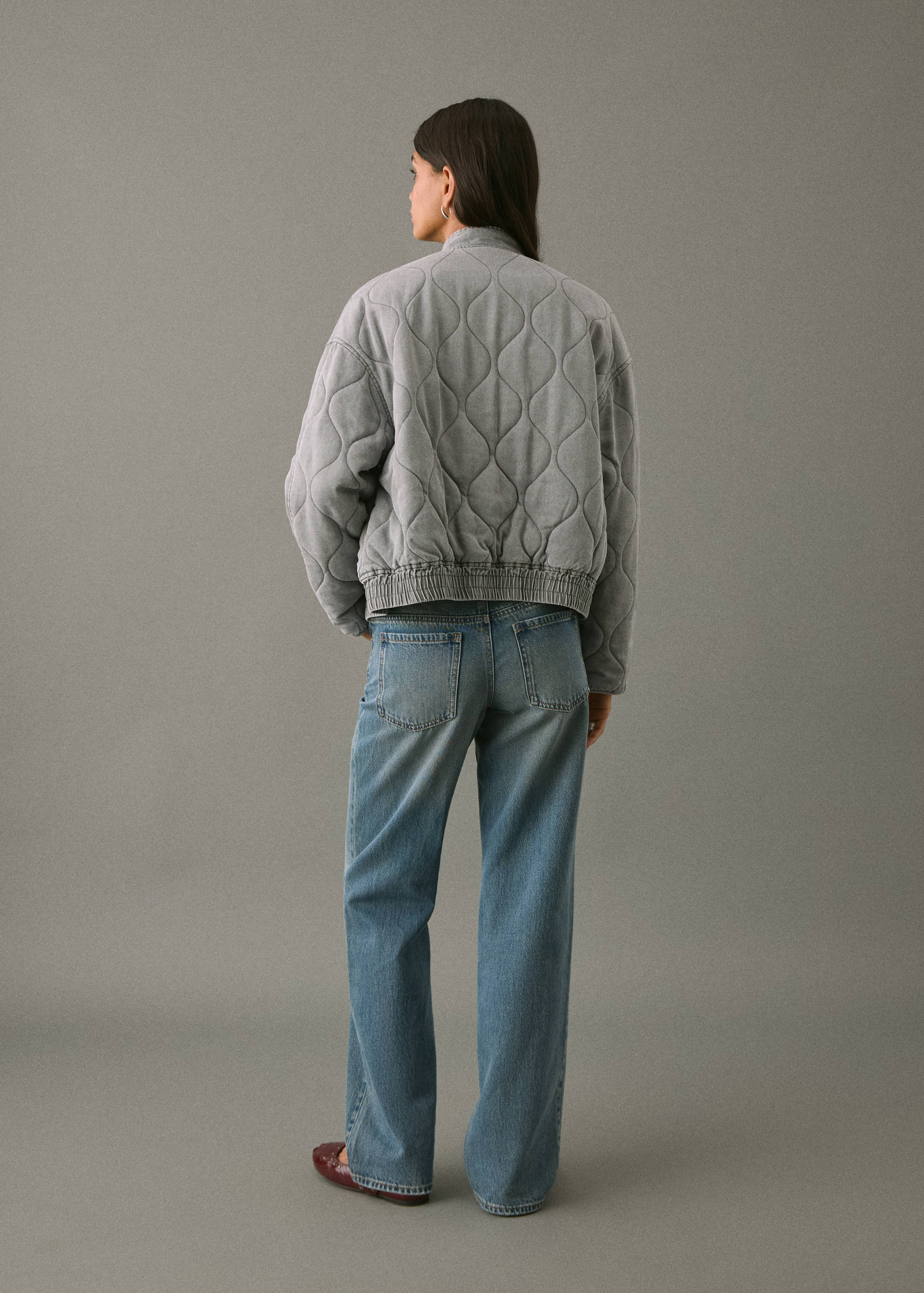 Quilted denim jacket - Reverse of the article