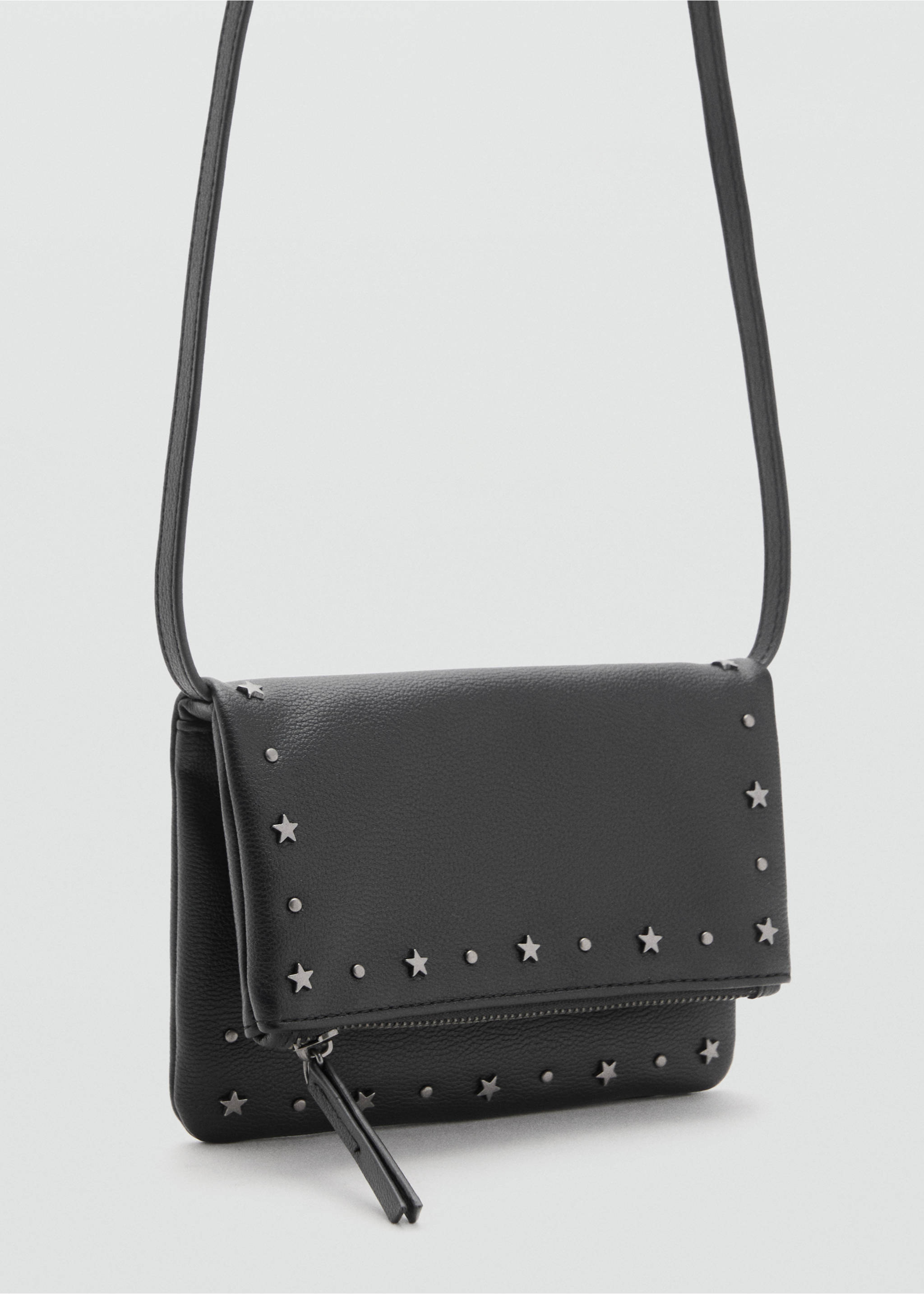 Mini-bag with star studs - Medium plane, Black. Ref: 17064412-00.