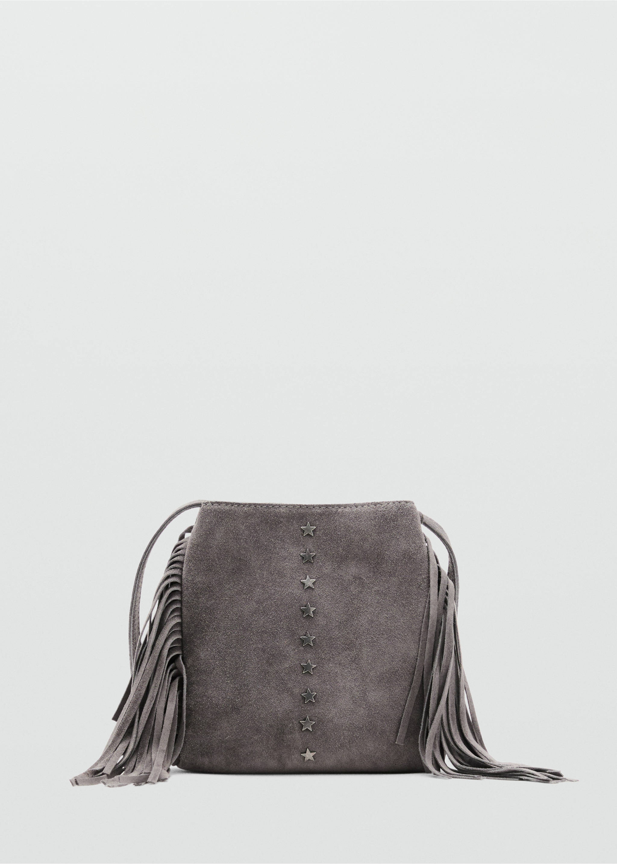 Fringed leather bucket bag - Article without model, Grey. Ref: 17064414-00.