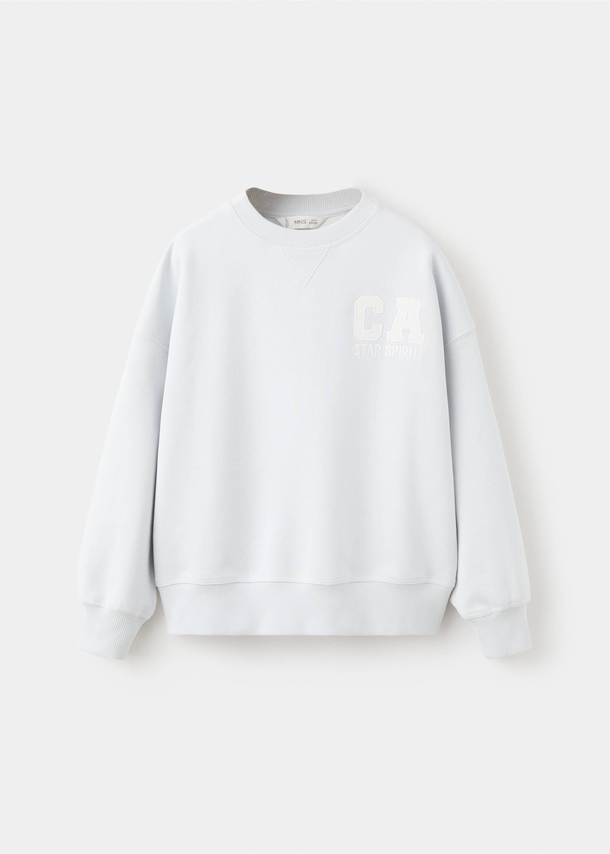 Printed cotton sweatshirt - Article without model, Sky Blue. Ref: 17064420-00.