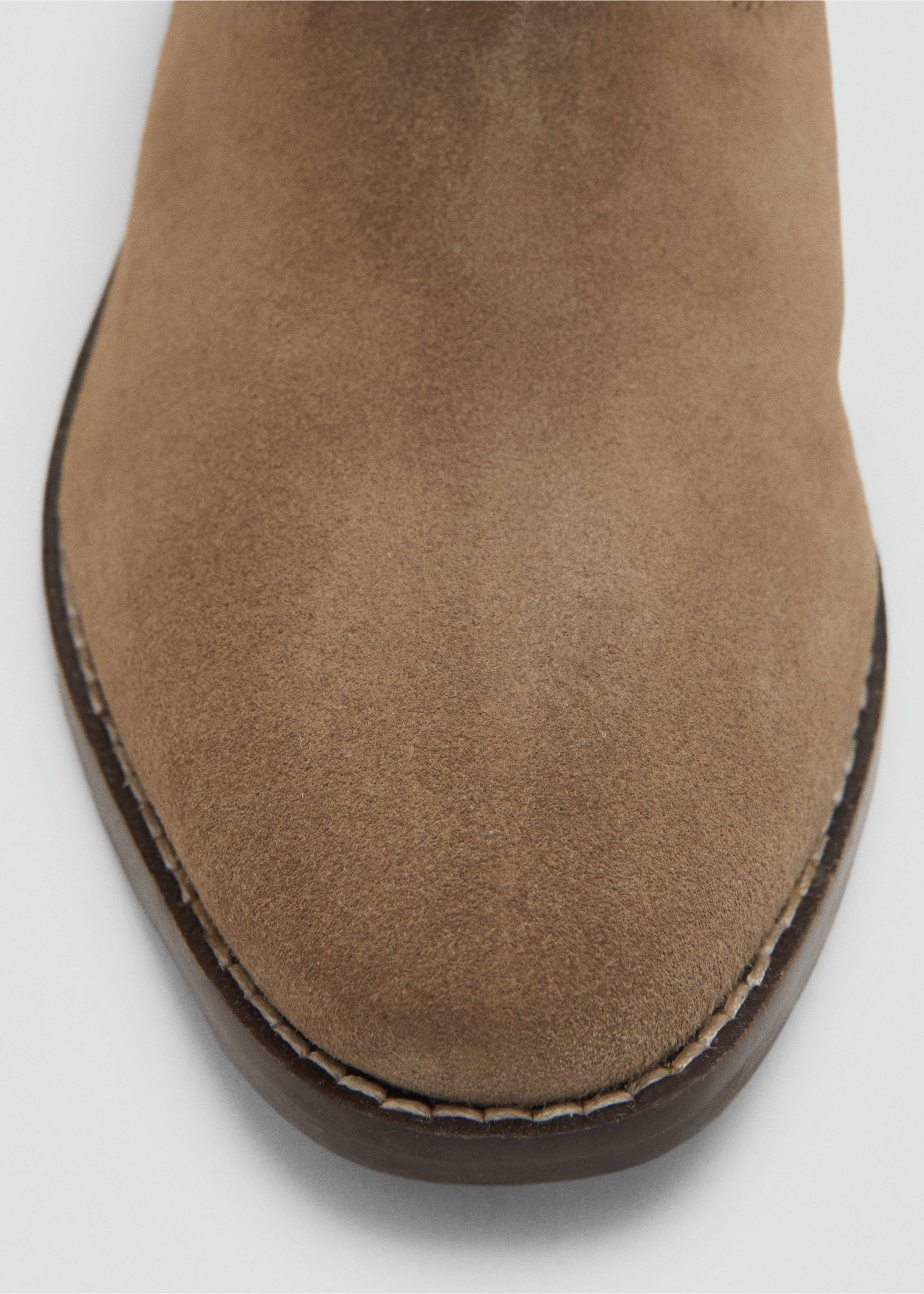Suede cowboy ankle boots - Details of the article 1, Medium Brown. Ref: 17064423-00.