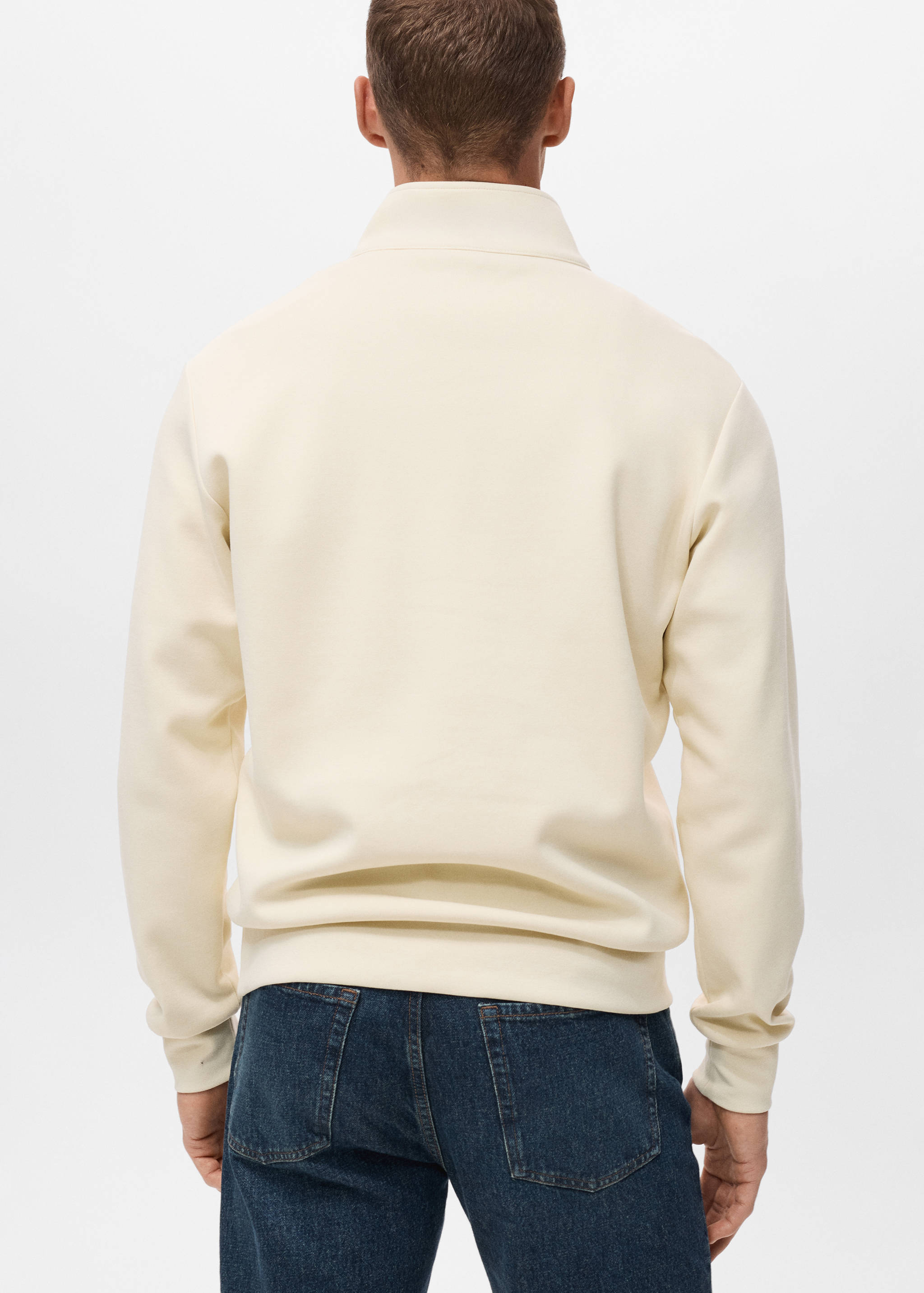 Regular-Fit-Sweatshirt aus Baumwolle mit Zip - Rückseite des Artikels