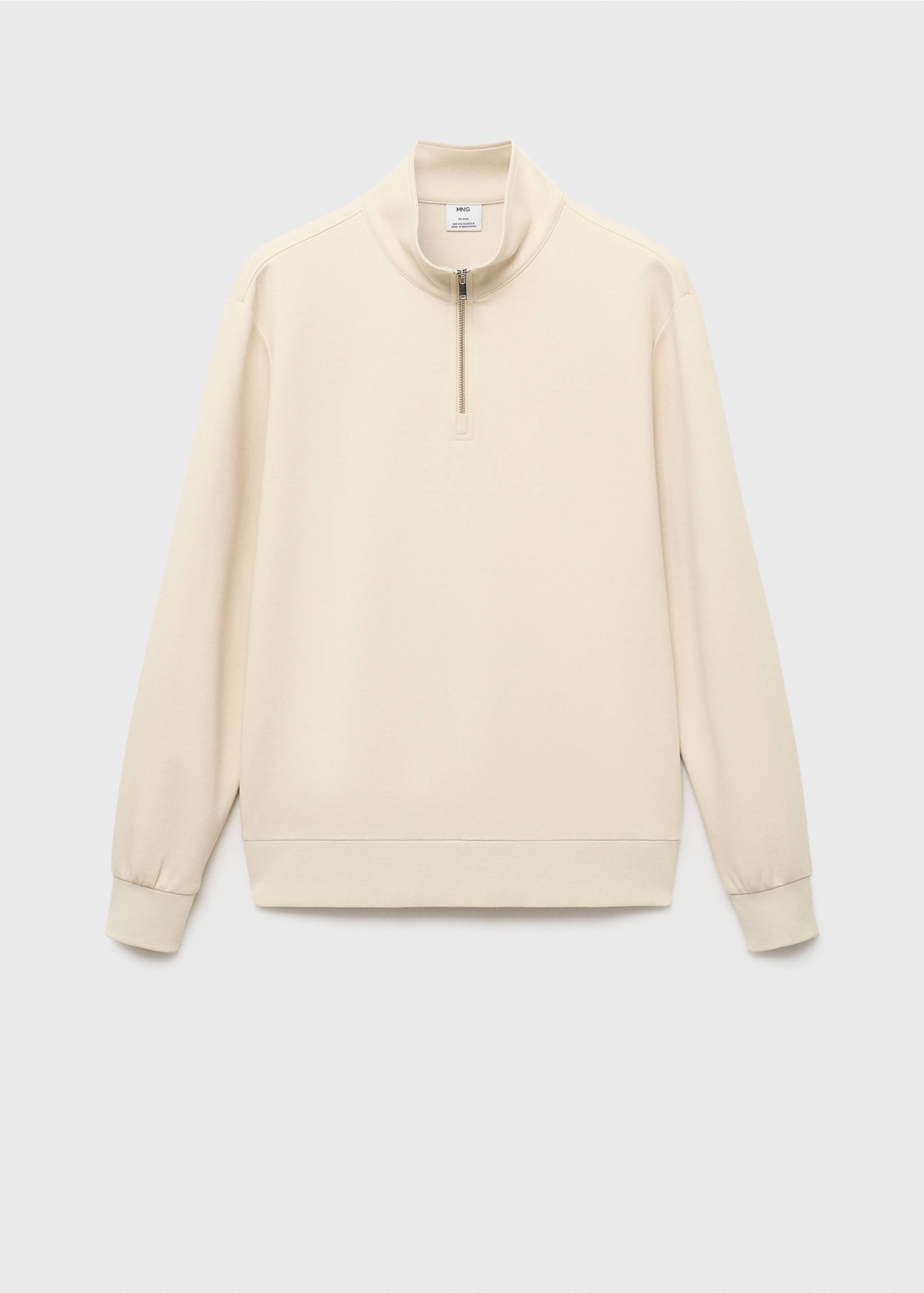 Regular-Fit-Sweatshirt aus Baumwolle mit Zip - Artikel ohne Model, Ecru. Ref: 17064426-00.