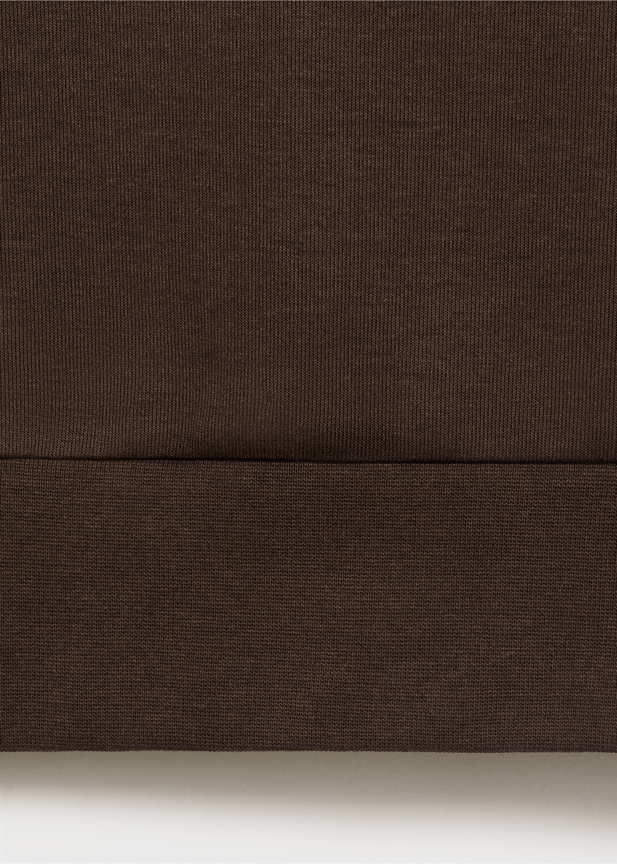 Regular-fit cotton sweatshirt with zipper - Details of the article 0, Chocolate. Ref: 17064426-00.