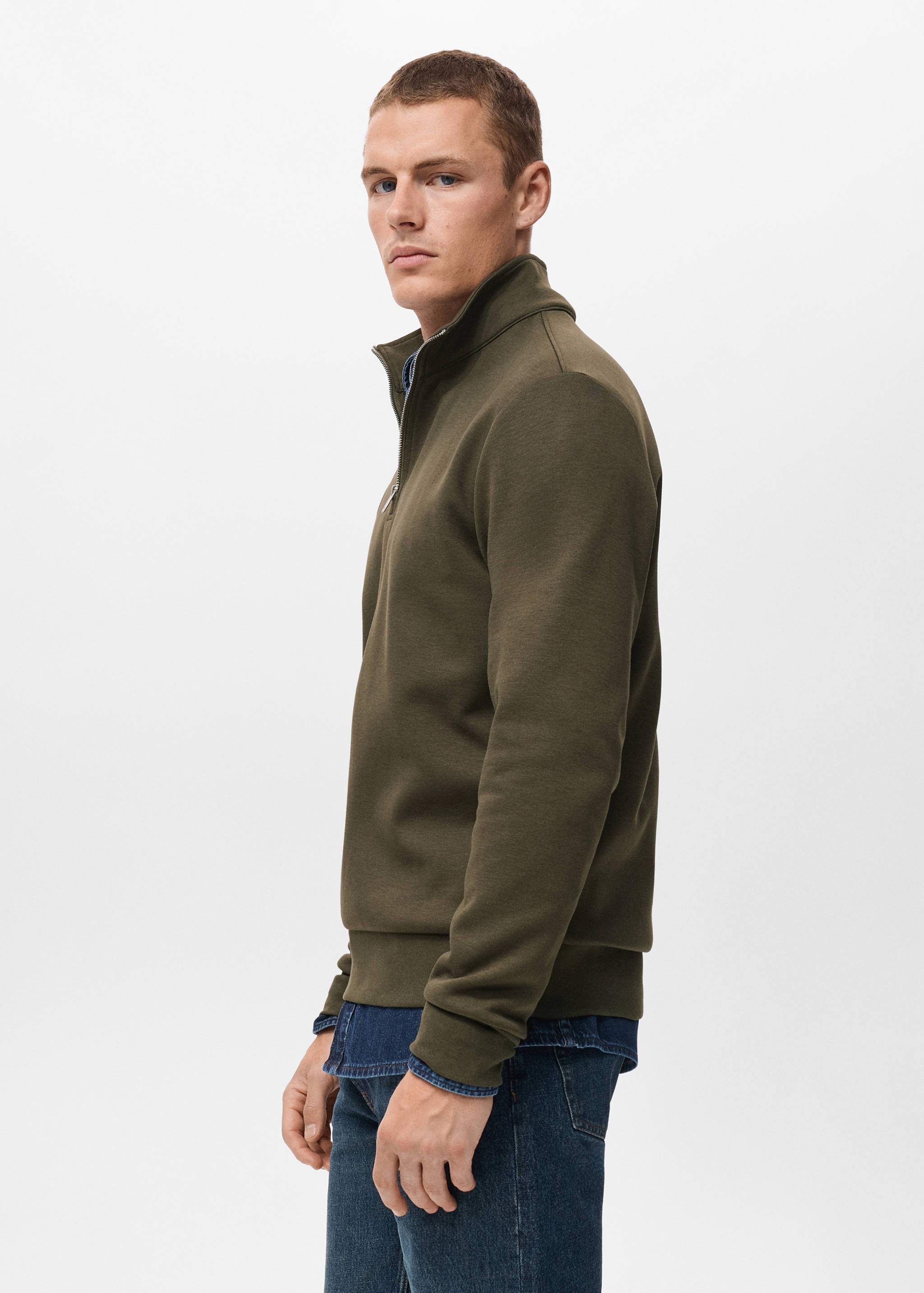 Regular-Fit-Sweatshirt aus Baumwolle mit Zip - Detail des Artikels 2