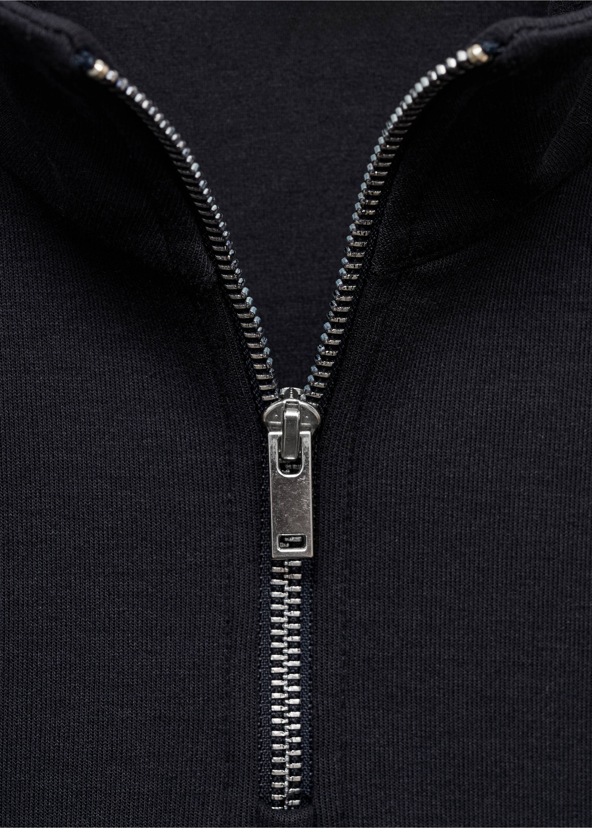 Regular-Fit-Sweatshirt aus Baumwolle mit Zip - Detail des Artikels 8, Marineblau. Ref: 17064426-00.