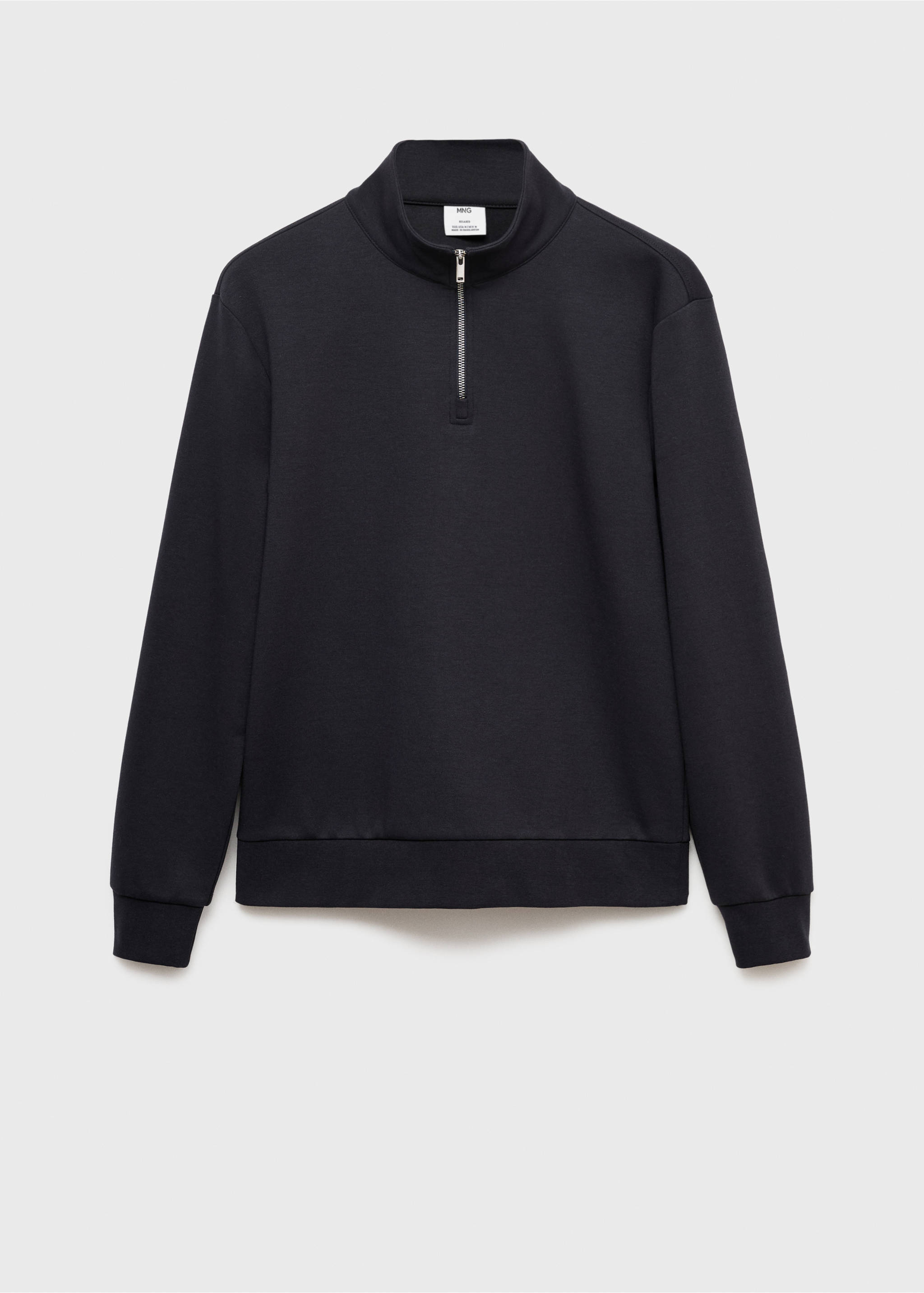 Sweat coton regular-fit à zip - Article sans modèle, Bleu marine. Ref: 17064426-00.