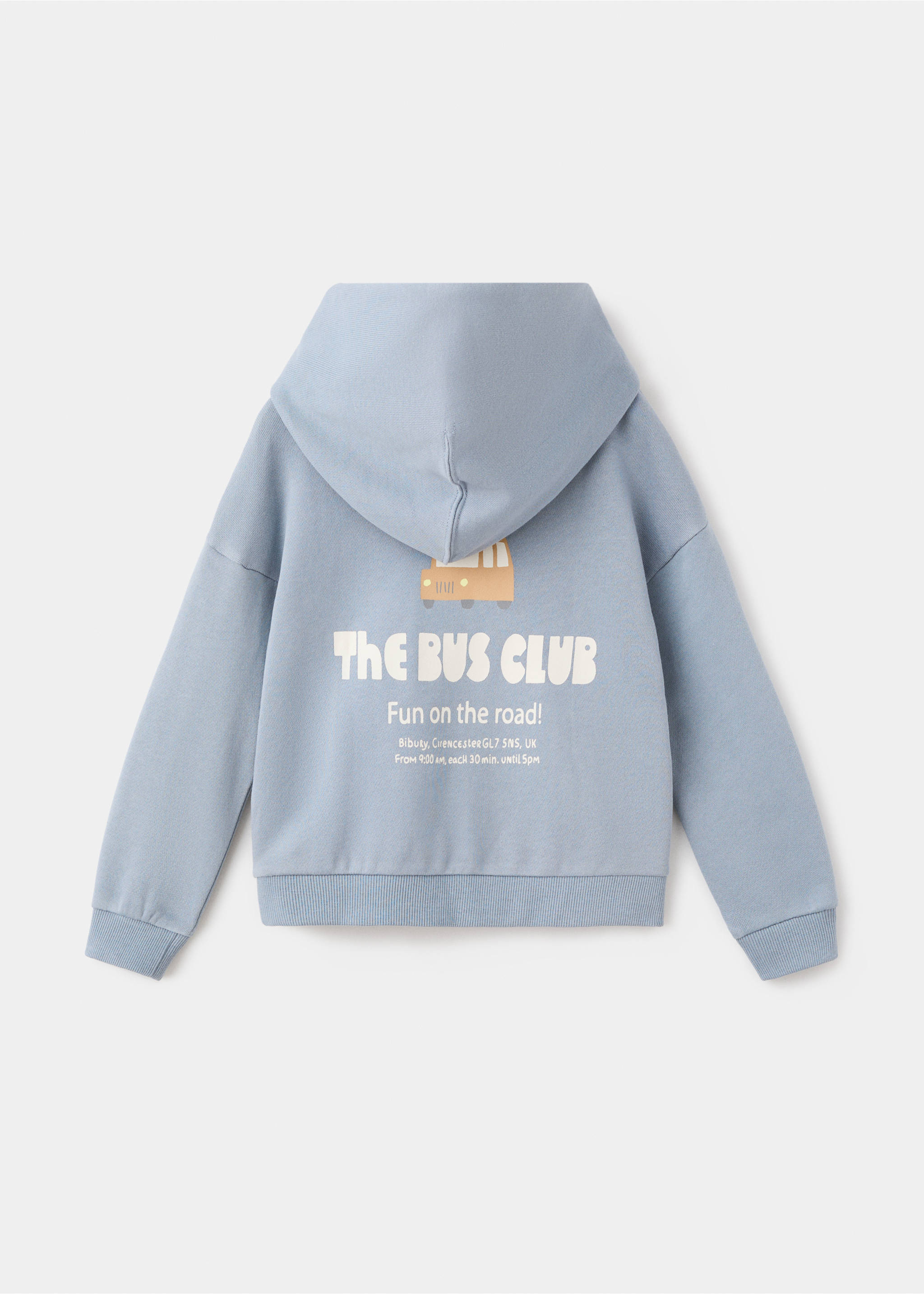 Embroidered hoodie - Reverse of the article, Blue. Ref: 17064427-00.