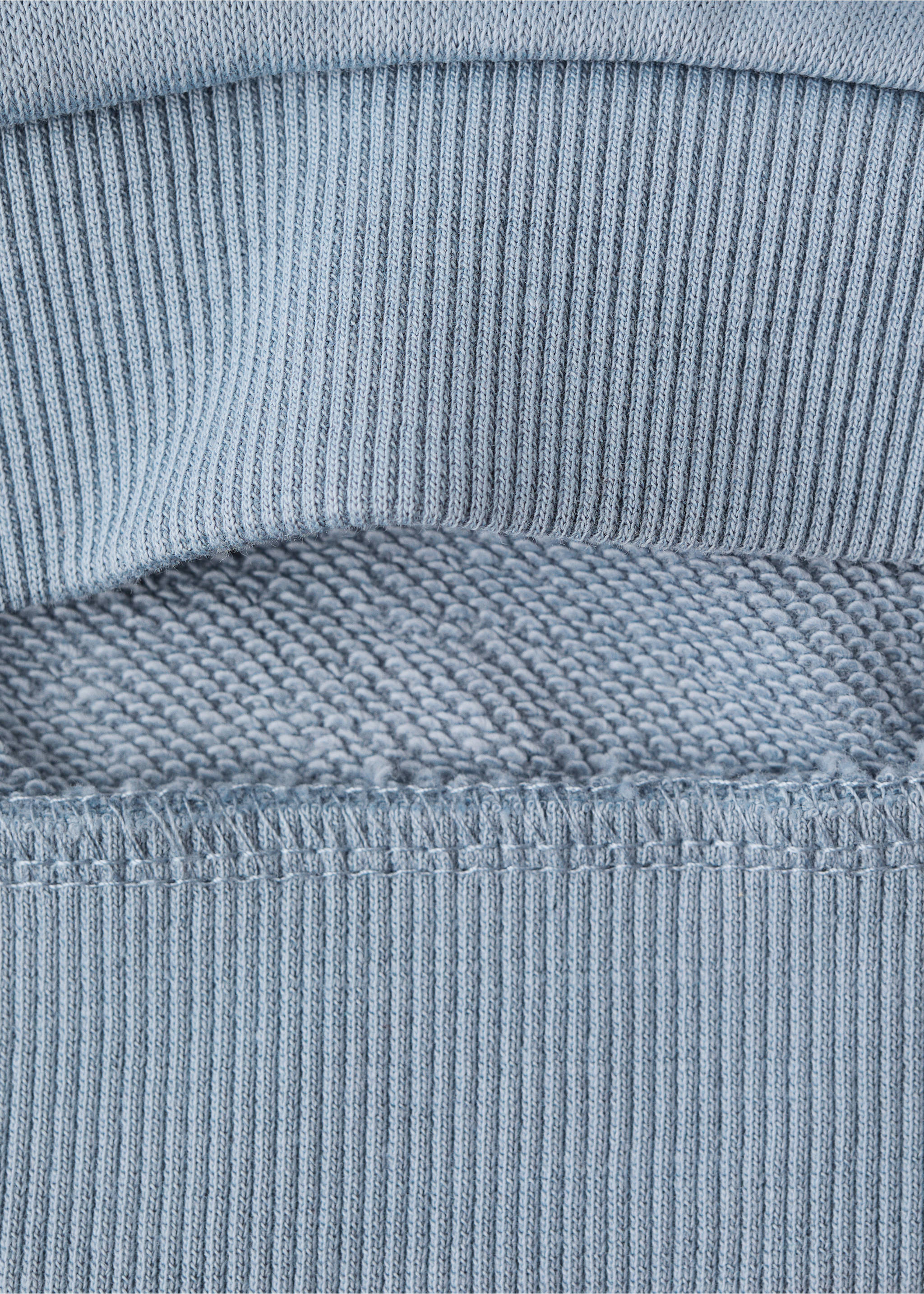 Embroidered hoodie - Details of the article 0, Blue. Ref: 17064427-00.
