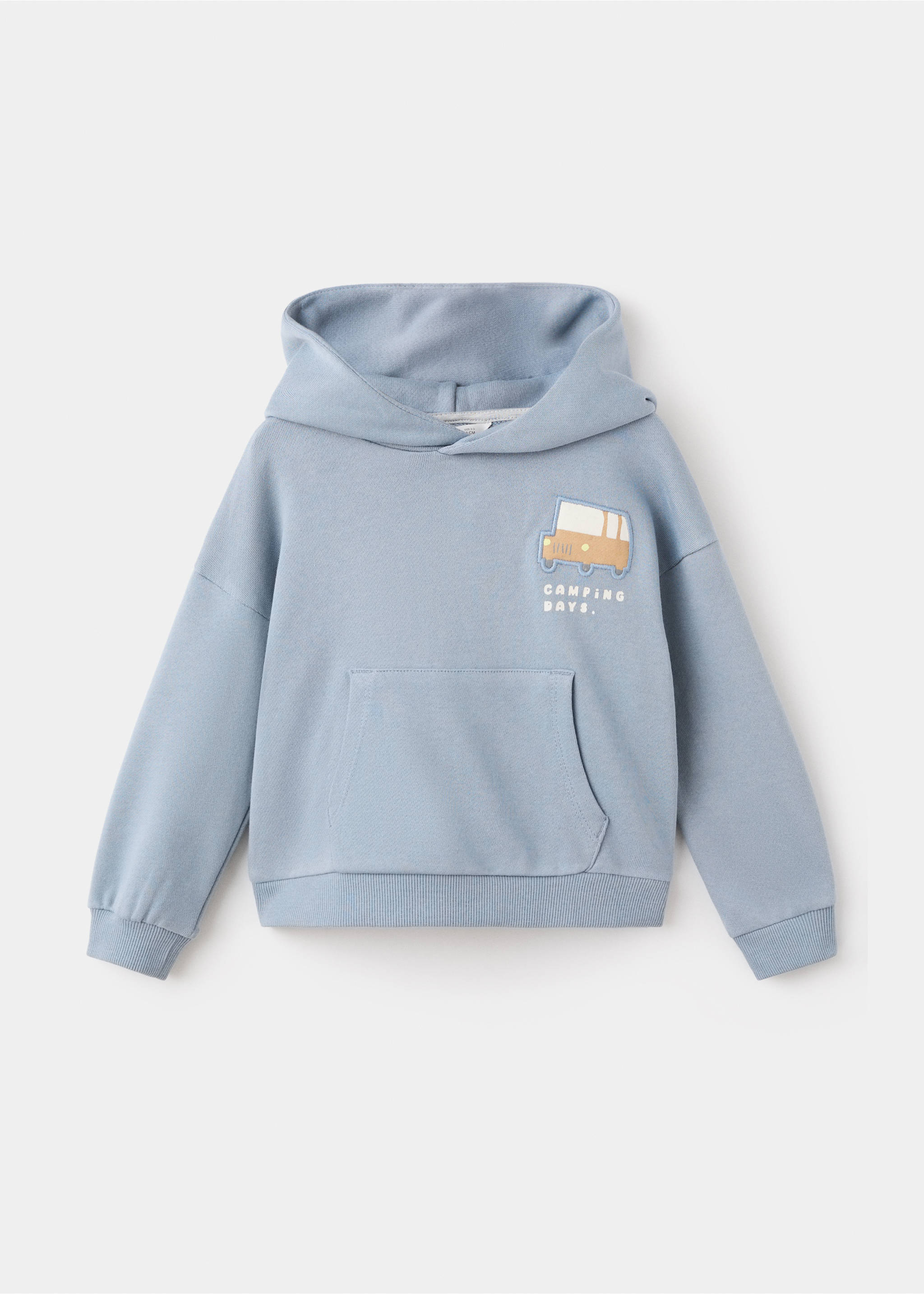 Embroidered hoodie - Article without model, Blue. Ref: 17064427-00.