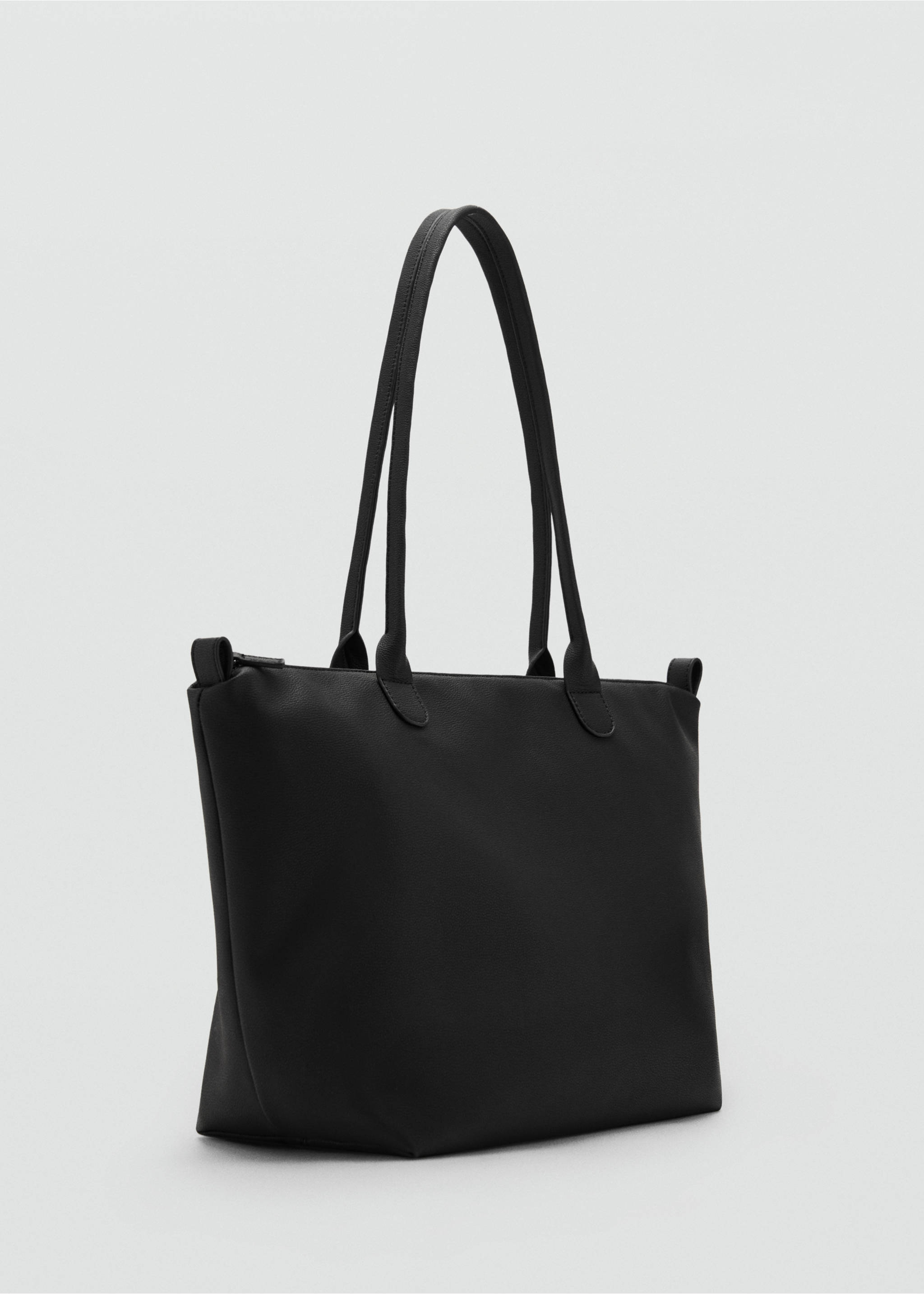 Faux-leather tote bag - Medium plane, Black. Ref: 17064430-00.