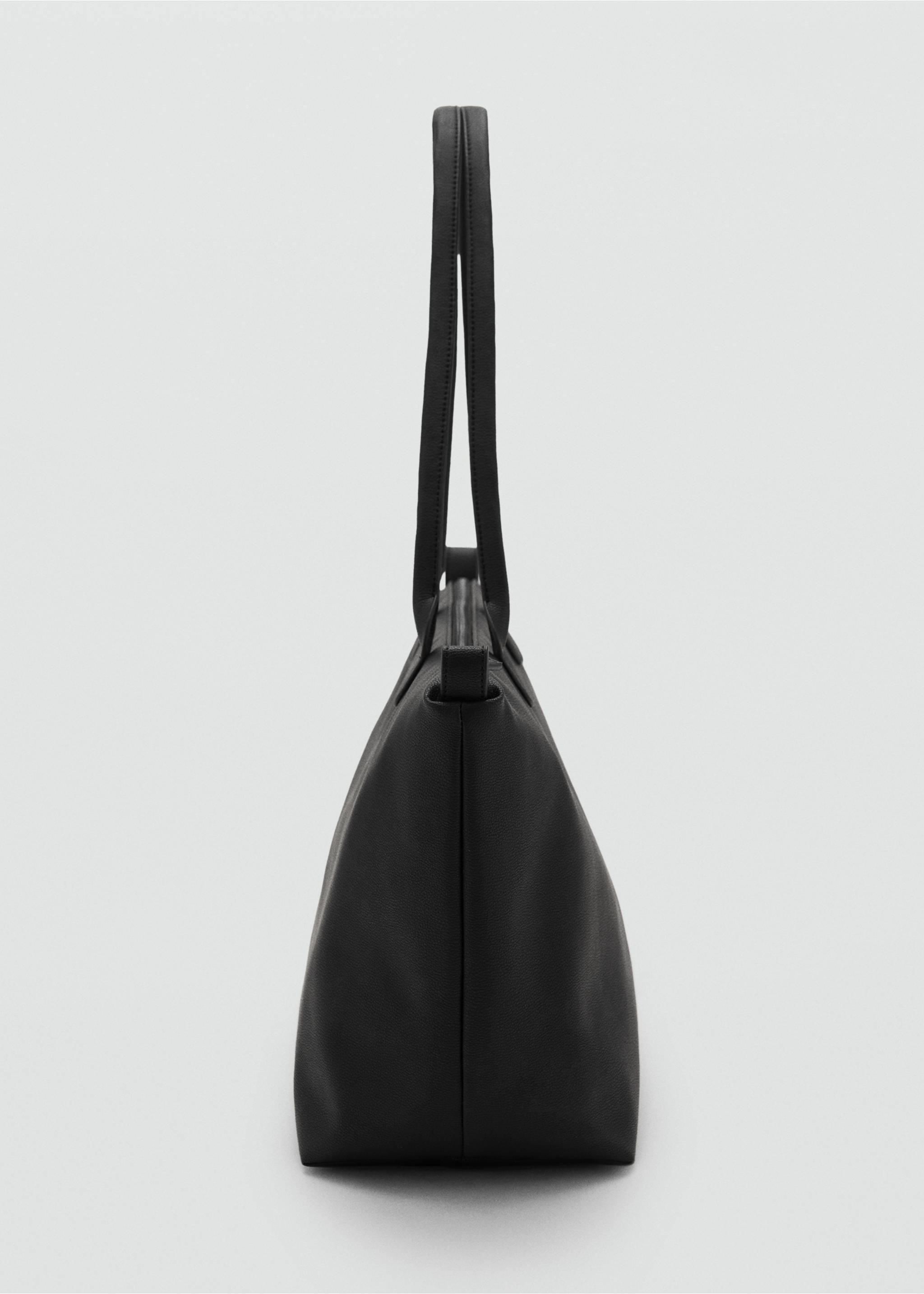 Faux-leather tote bag - Details of the article 1, Black. Ref: 17064430-00.