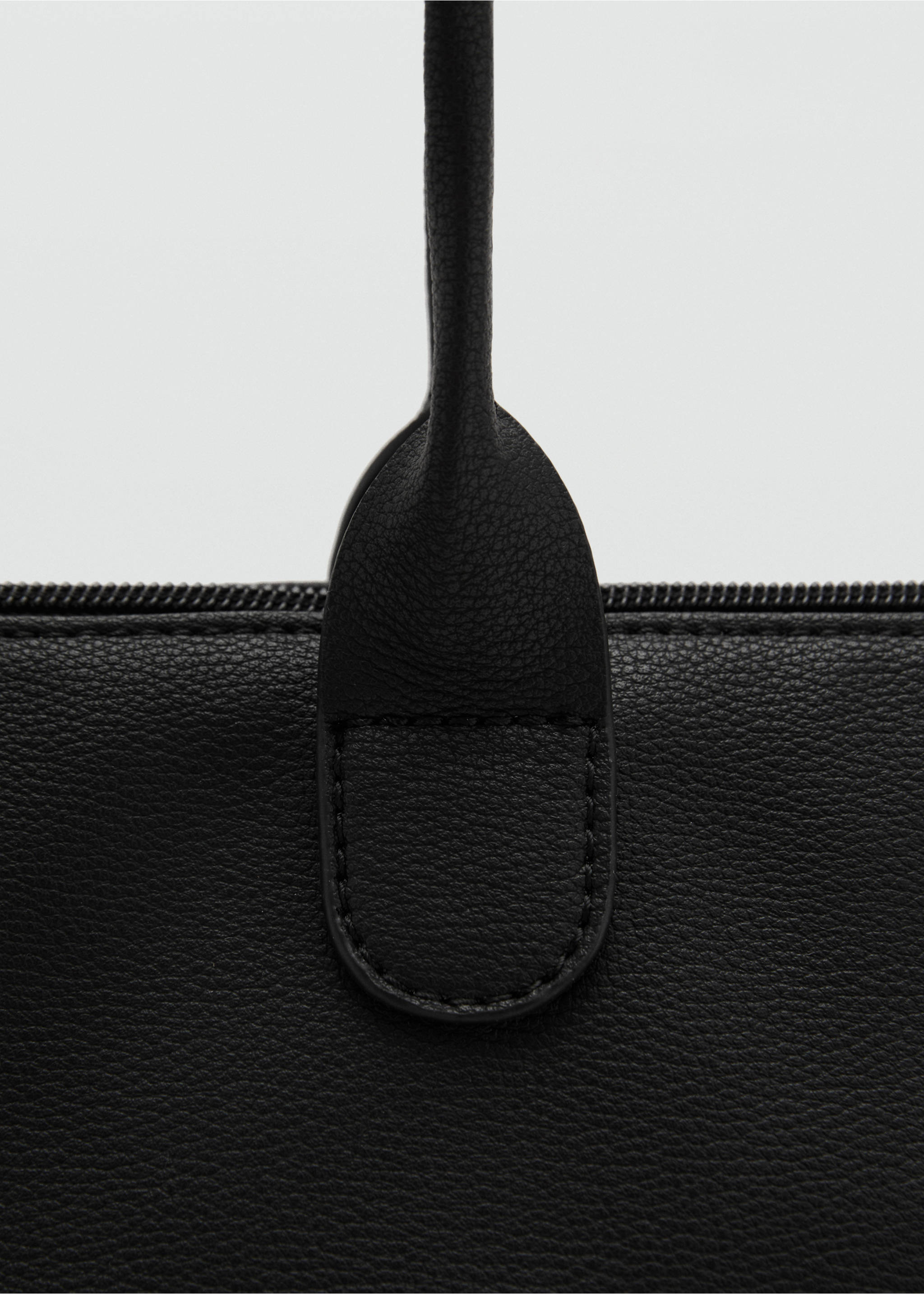 Faux-leather tote bag - Details of the article 2, Black. Ref: 17064430-00.