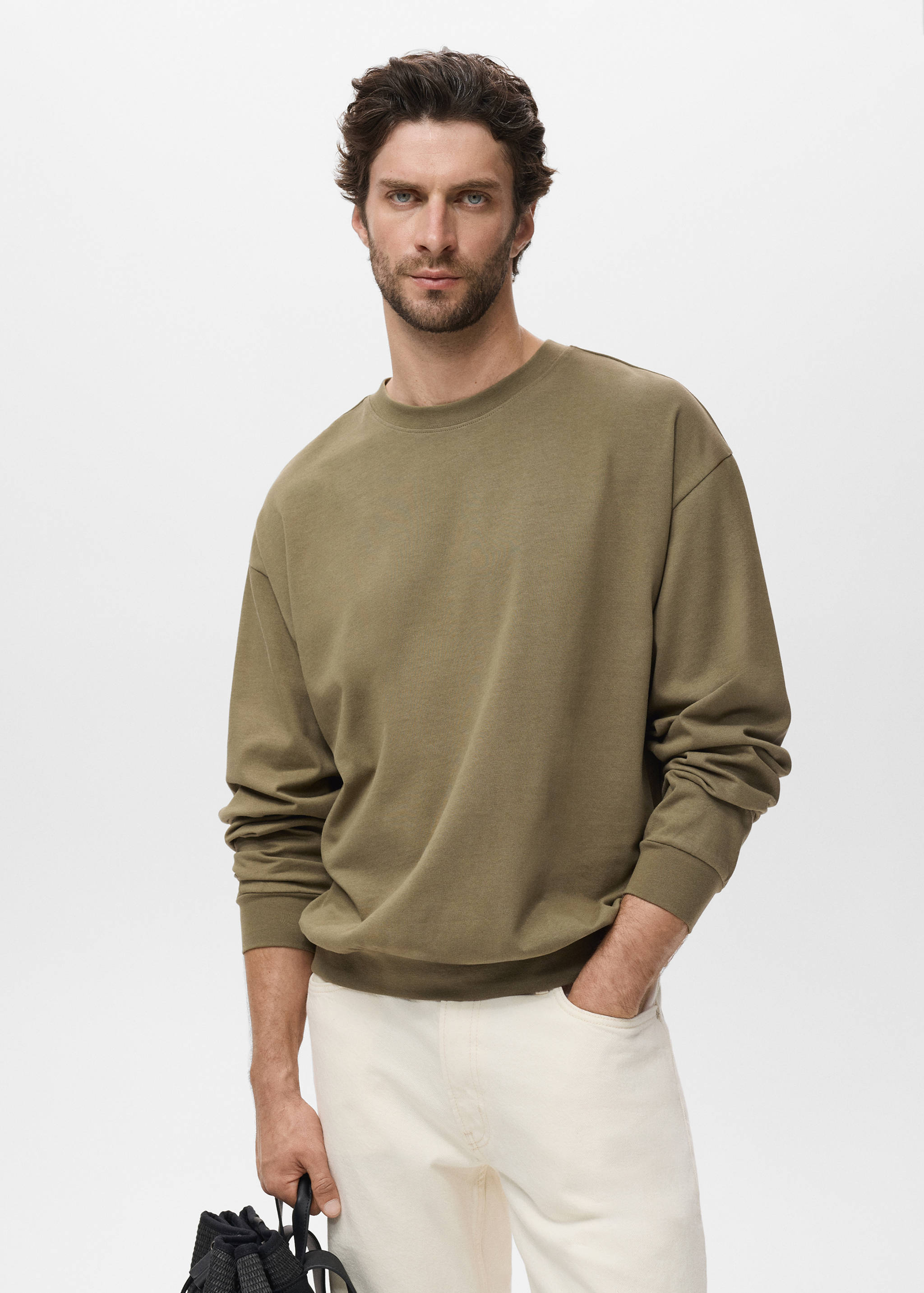 Sweatshirt aus 100 % Baumwolle im Relaxed Fit - Mittlere Ansicht