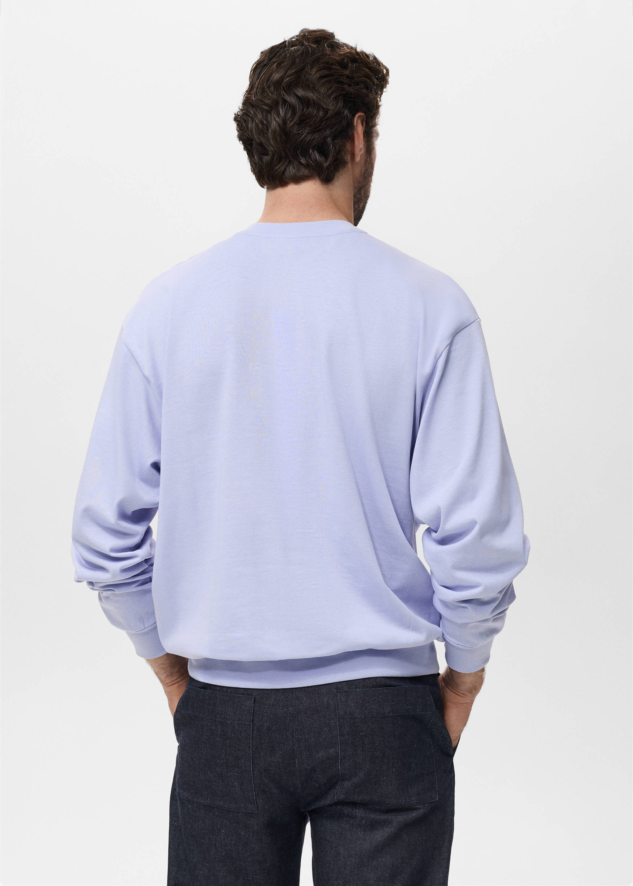 Sweatshirt aus 100 % Baumwolle im Relaxed Fit - Rückseite des Artikels