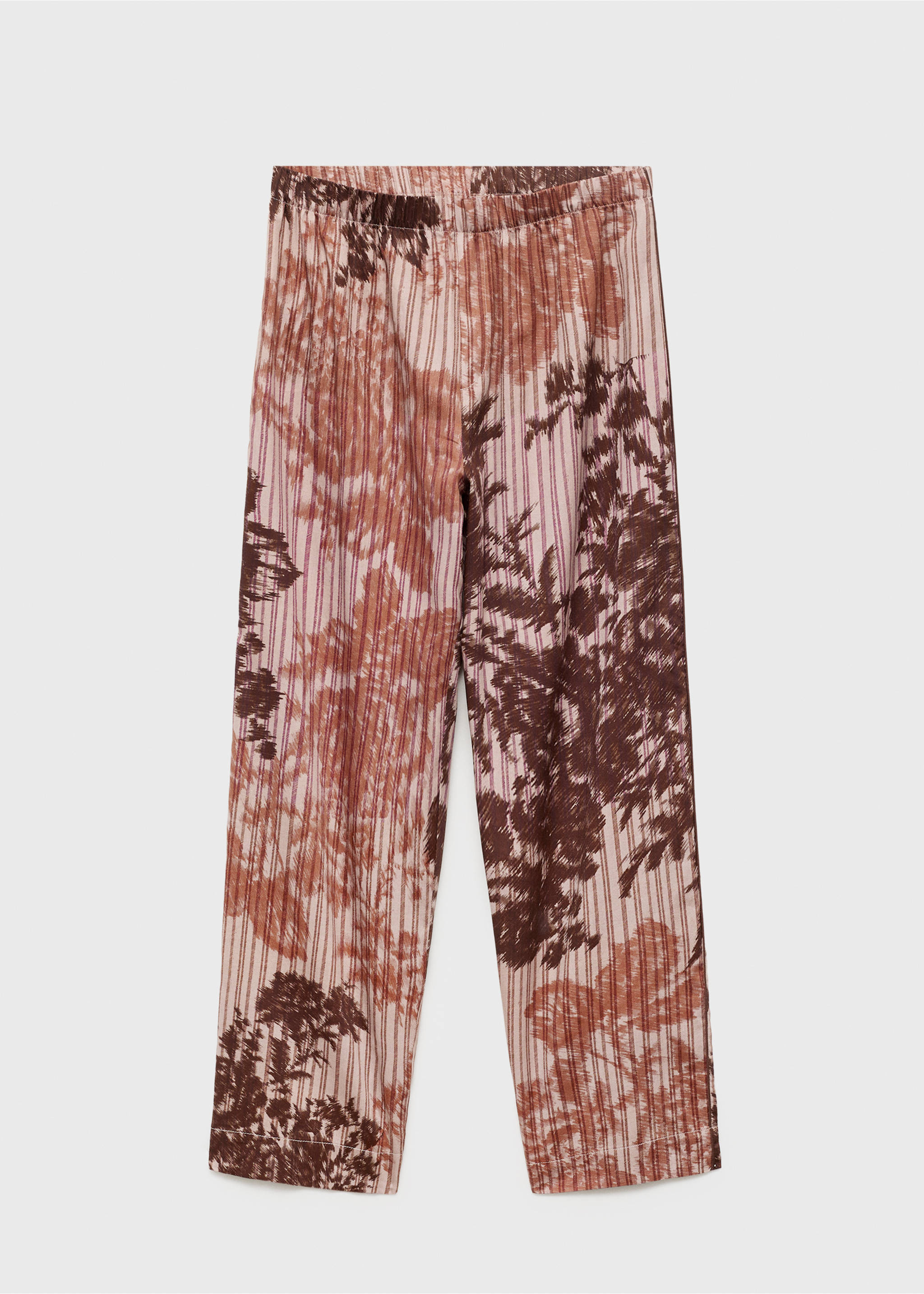 Pyjama bottoms with blurred print - Article without model, Brown. Ref: 17064437-00.