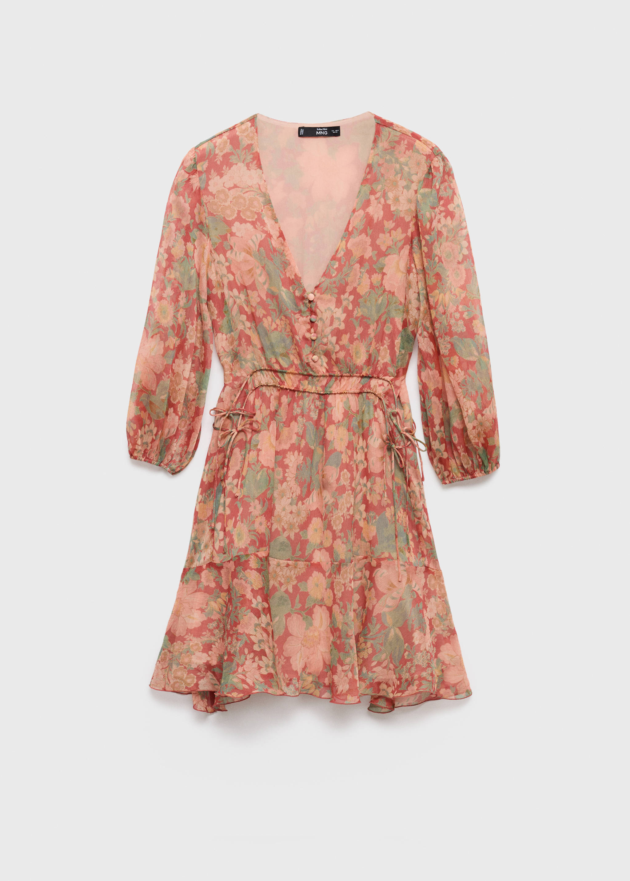 Vestido floral manga abullonada - Artículo sin modelo