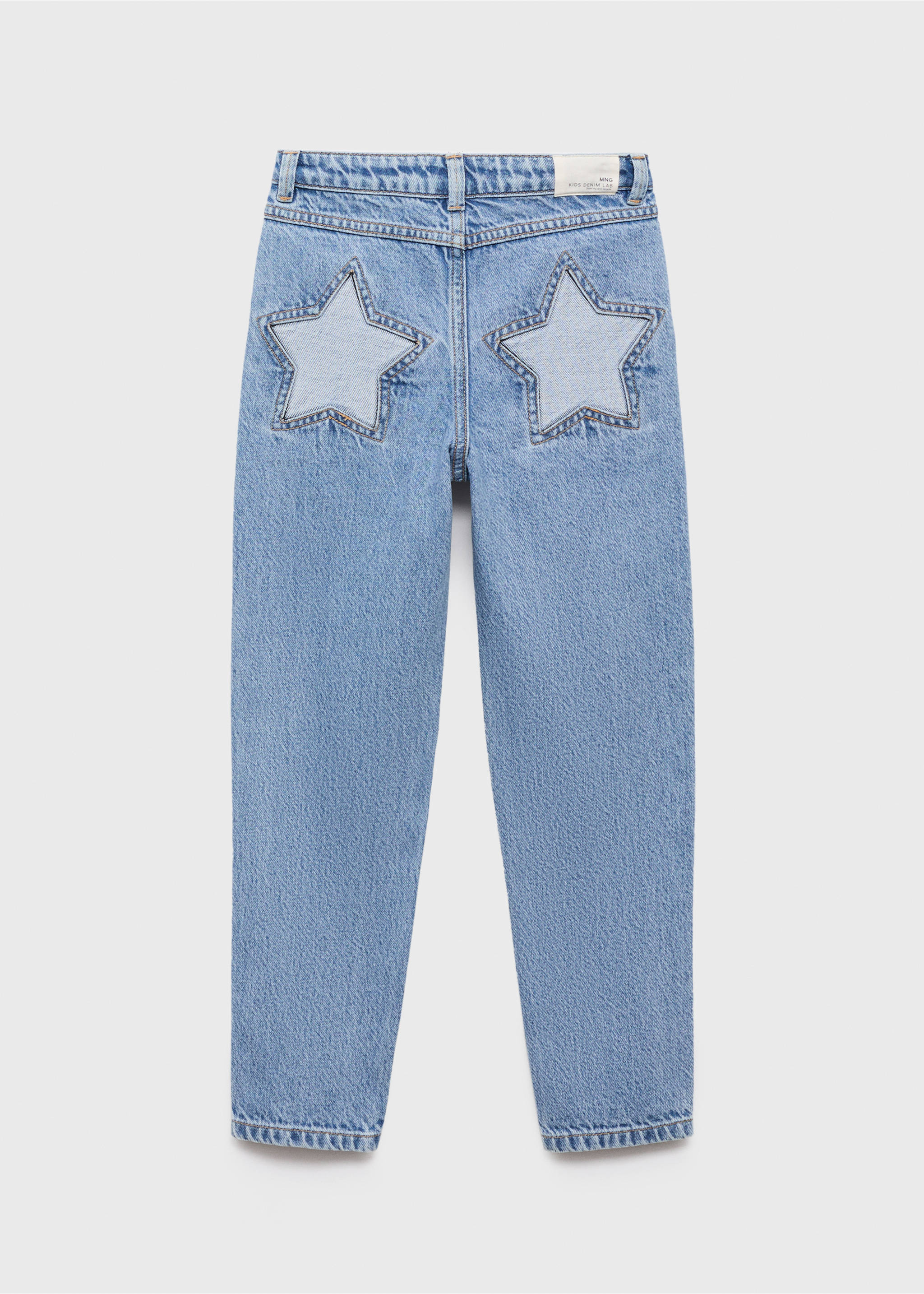 Τζιν mom fit διακοσμητικά σκισίματα - Πίσω όψη προϊόντος, Μεσαίο Μπλε. Ref: 17064775-00.