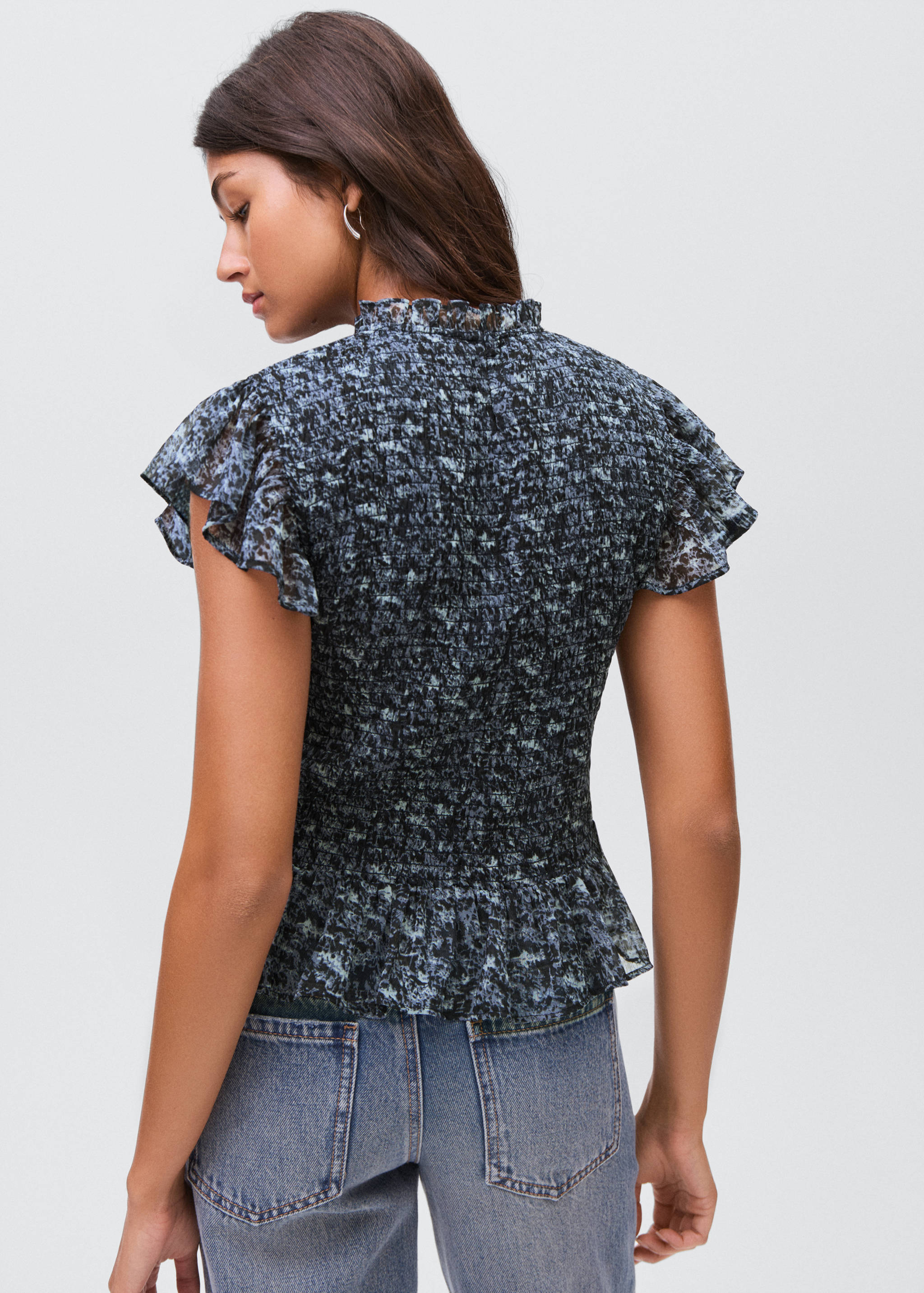 Blusa estampada volantes - Reverso del artículo