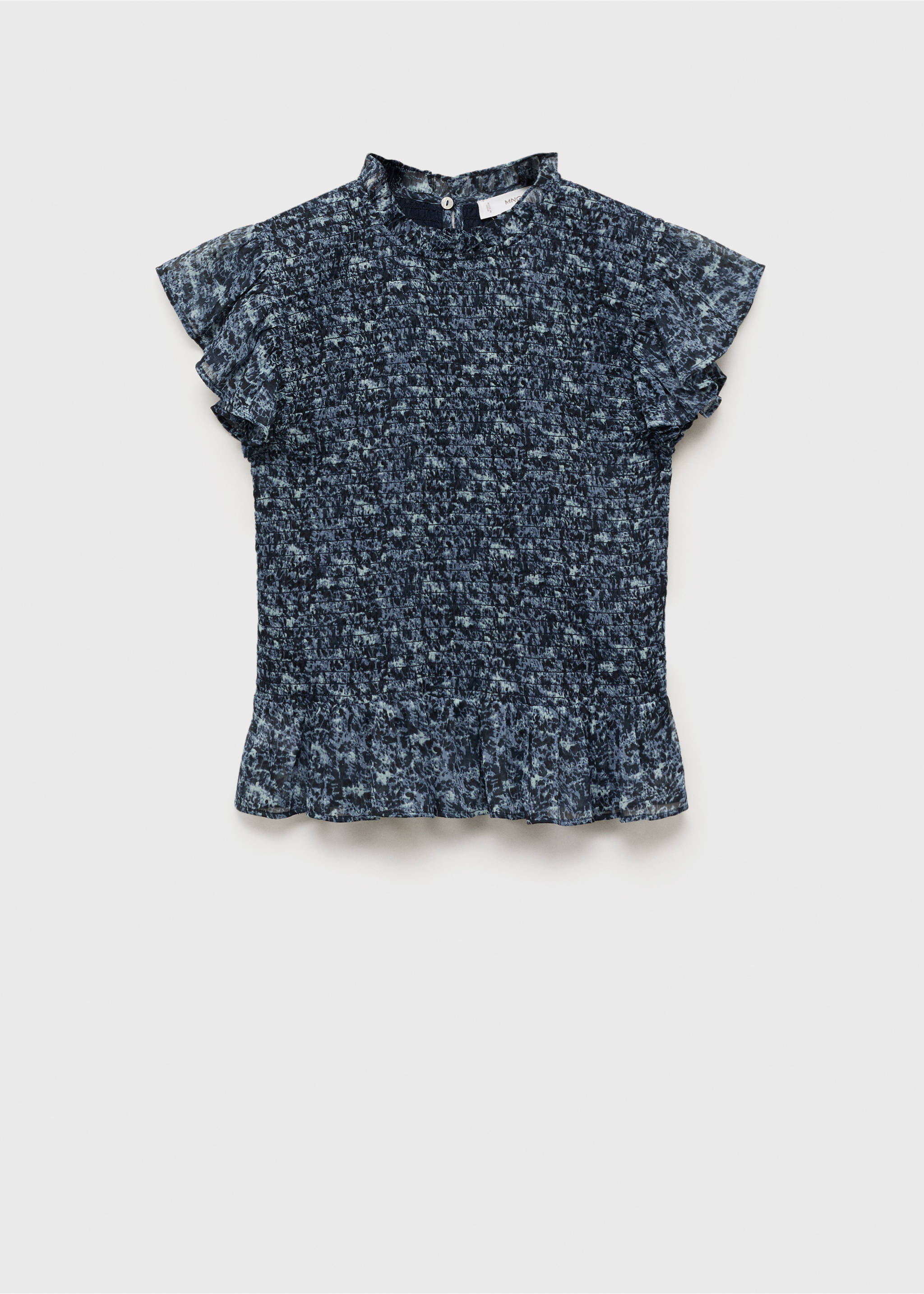 Blusa estampada volantes - Artículo sin modelo, Azul petróleo. Ref: 17064778-00.