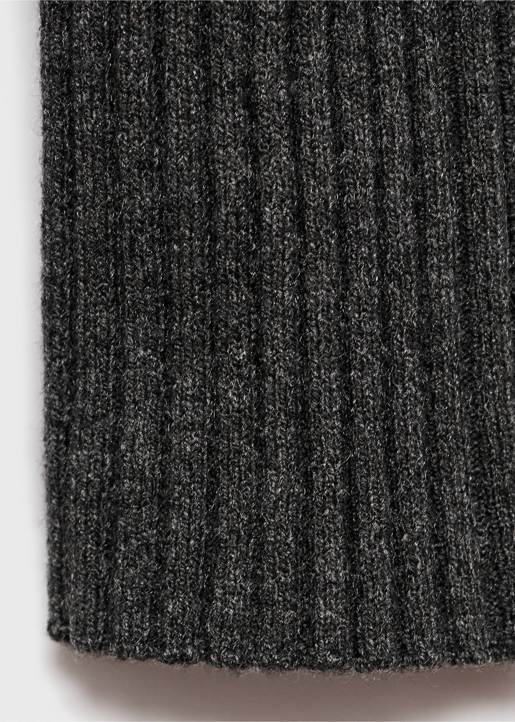 Ribbed knit dress - Details of the article 8, Charcoal. Ref: 17064781-00.