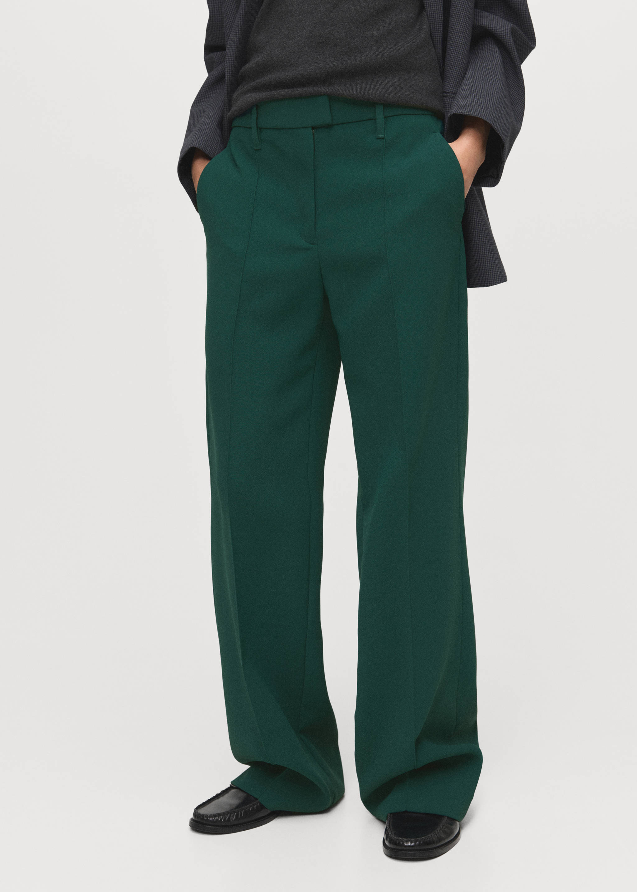 Straight mid-rise trousers - Medium plane