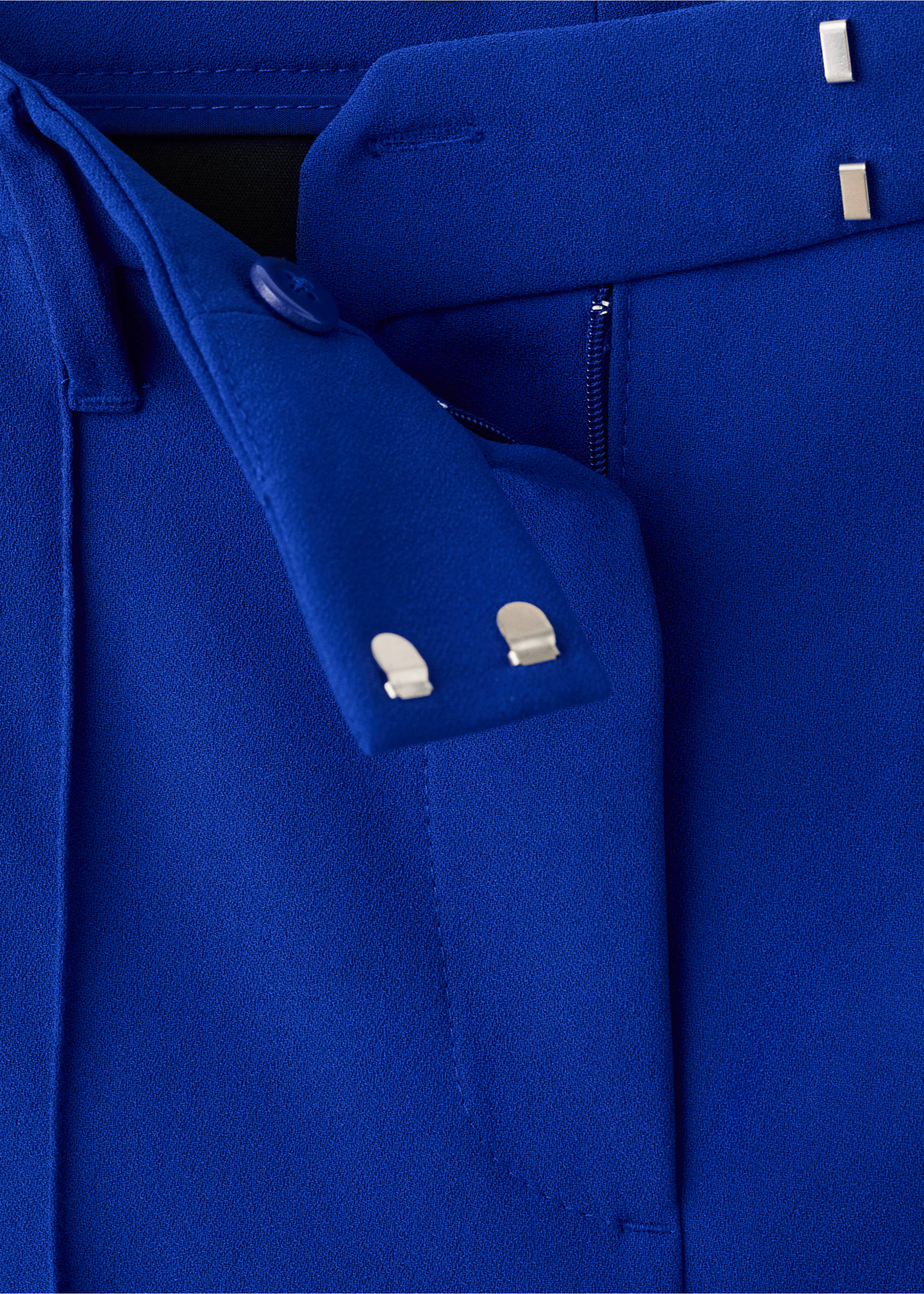 Straight mid-rise trousers - Details of the article 0, Blue. Ref: 17064789-00.